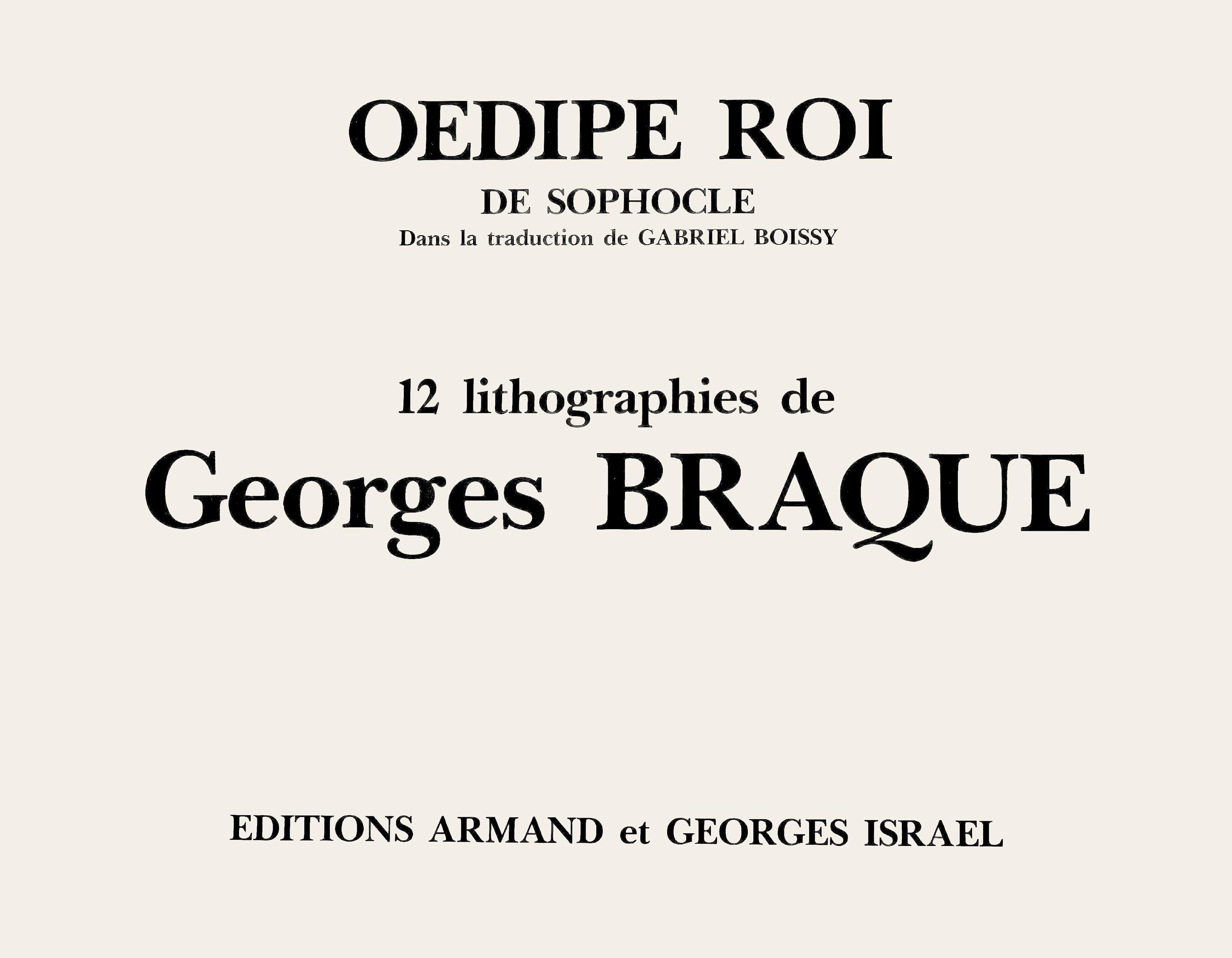 Georges Braque, Composition, Œdipe roi de Sophocle, Limited Edition Lithograph