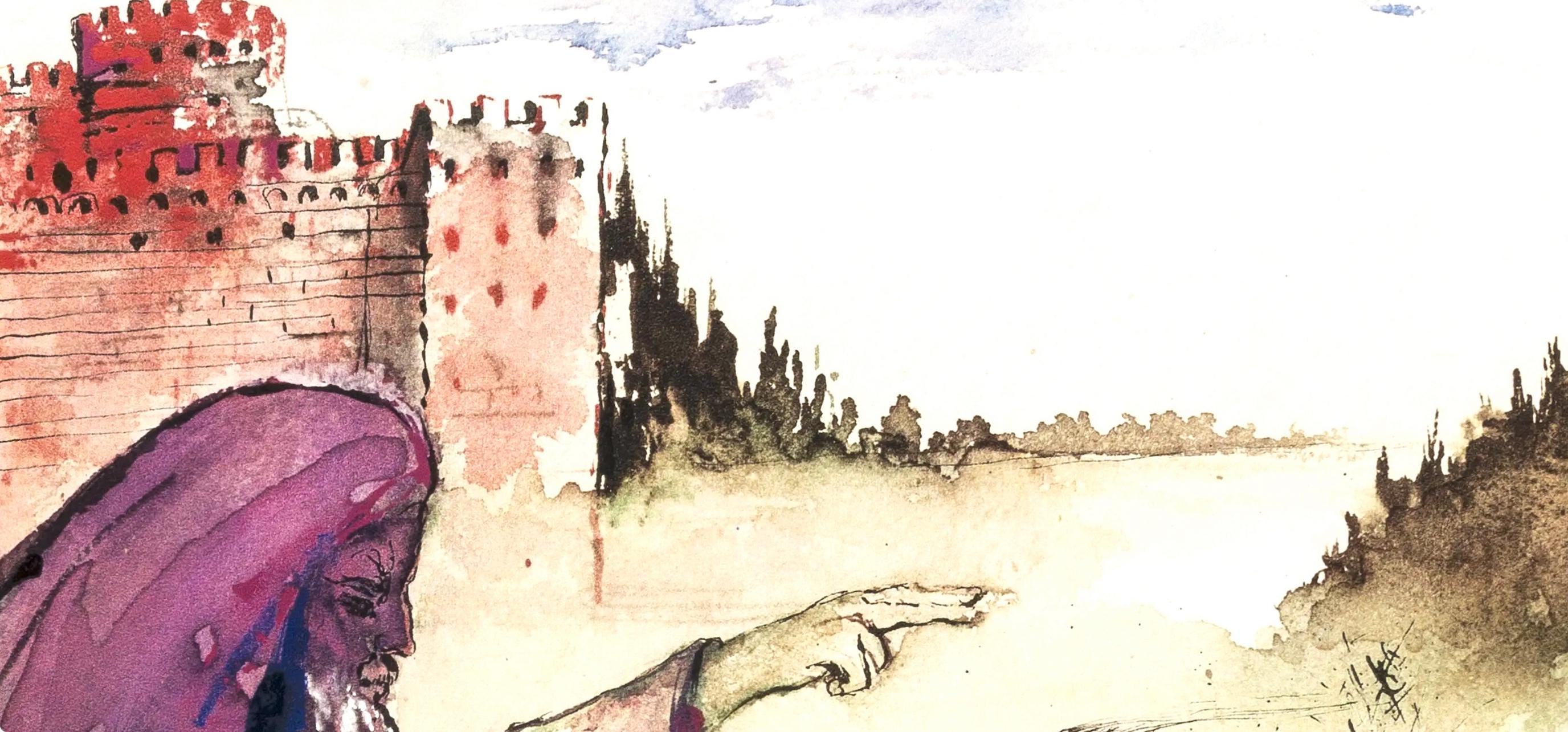 Salvador Dali, Composition (Michler/Löpsinger 1601), Romeo e Giulietta, Limited Edition Lithograph and Silkscreen
