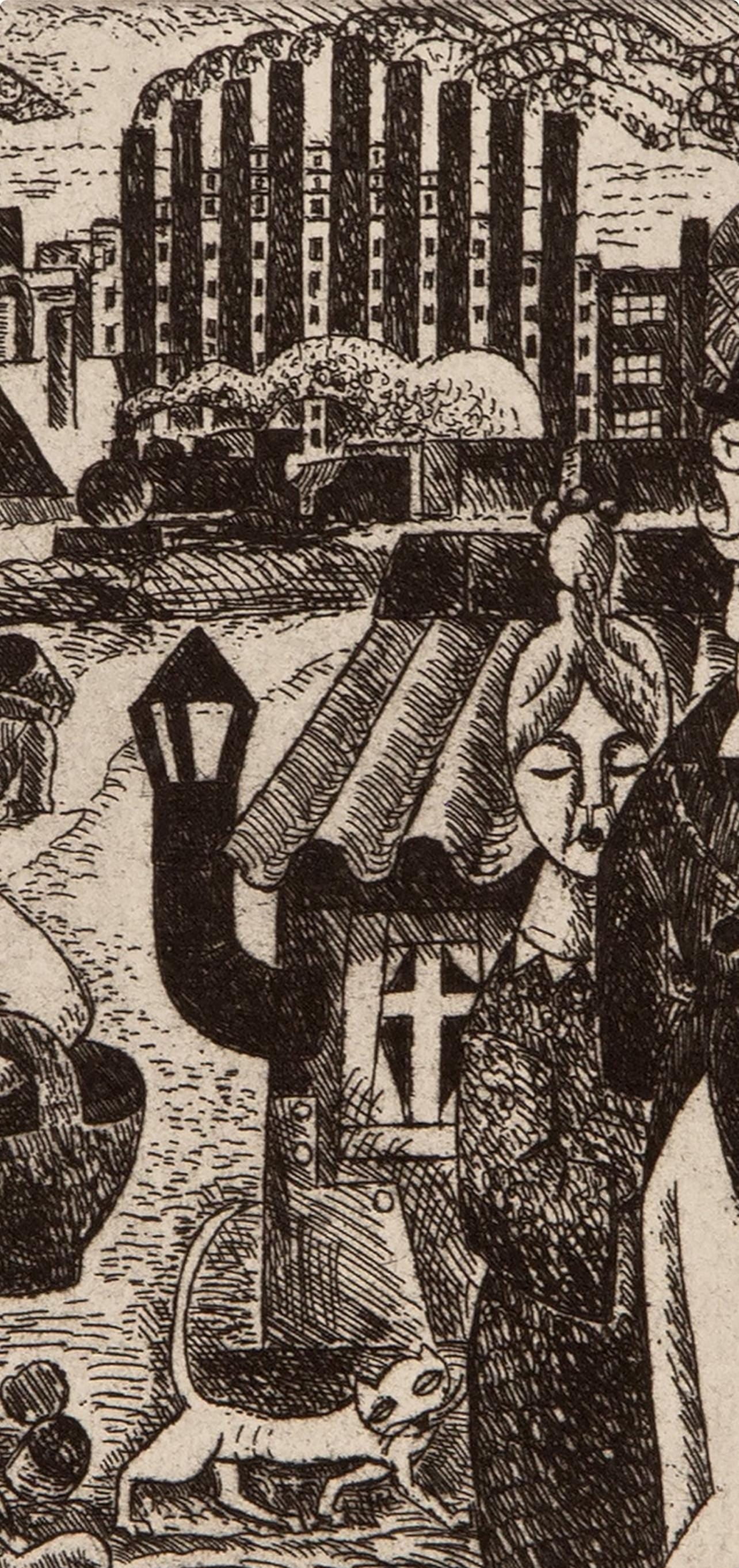 Marcel Gromaire, Composition, Vers un monde volage, Limited Edition Etching