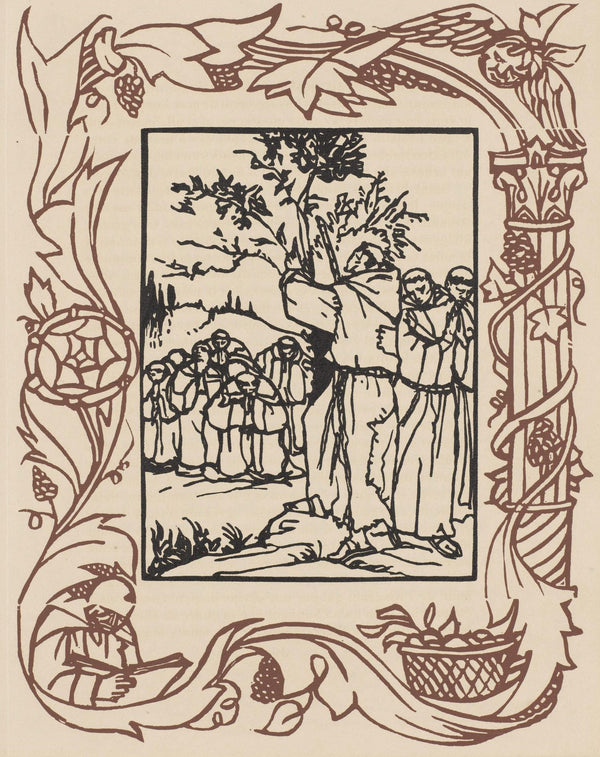 Émile Bernard, Composition (Morane, No. 100), Les Petites Fleurs de St. Françoise, Limited Edition Woodcut