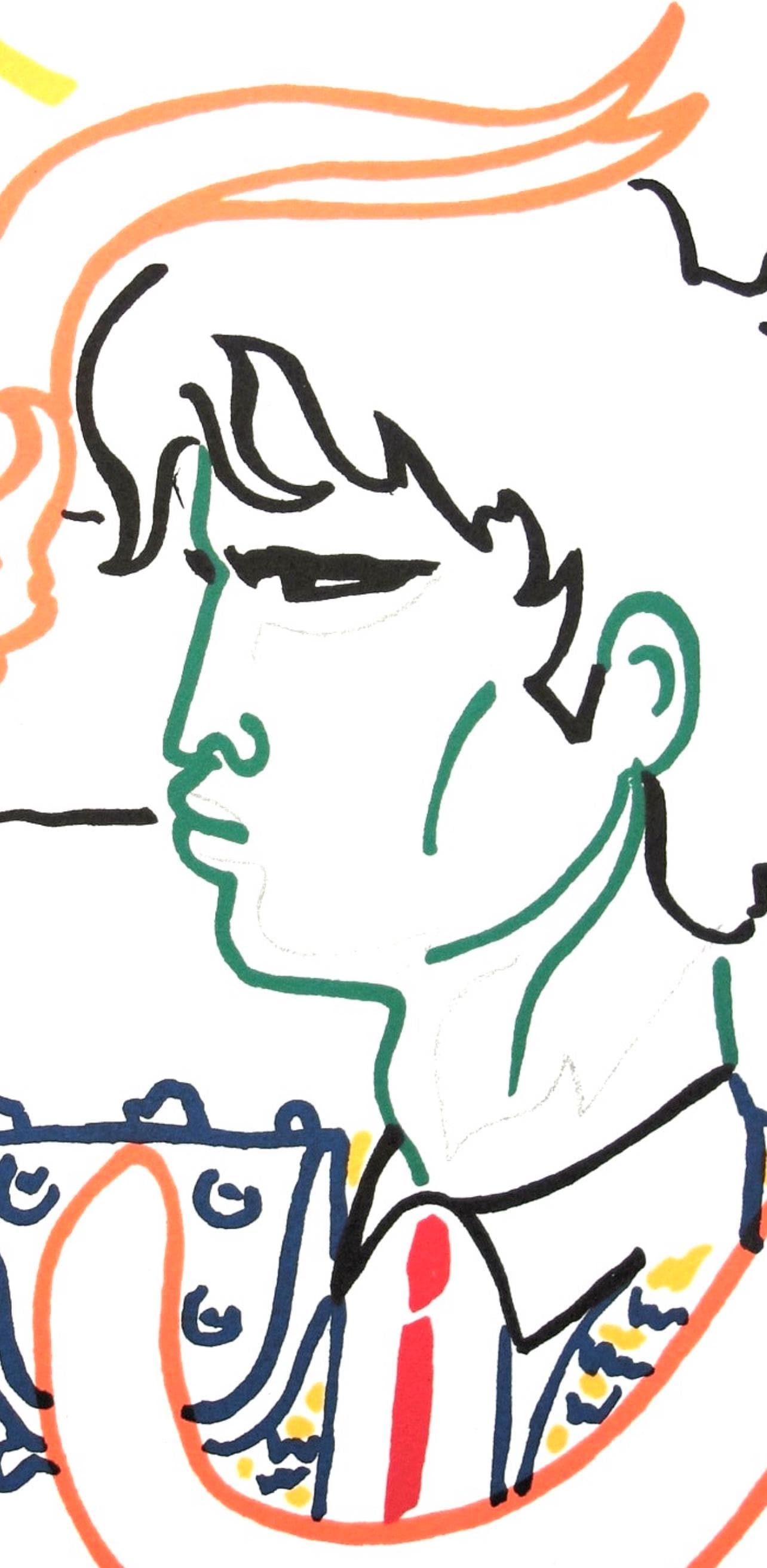Jean Cocteau, Composition, Taureaux, Limited Edition Lithograph