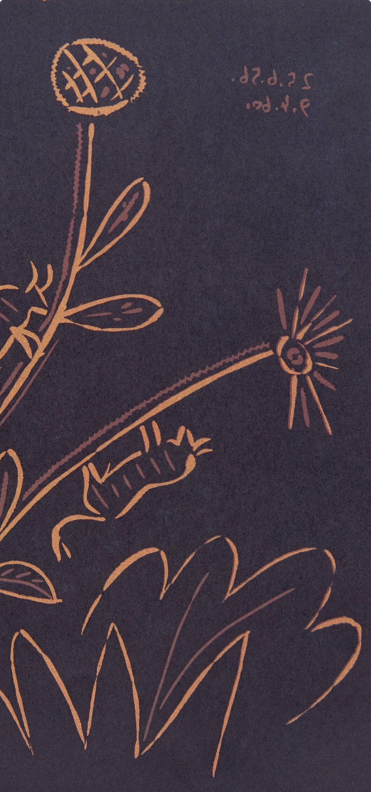 Pablo Picasso, Plant with Little Bulls (Orozco 214), Grabados al linóleo, Limited Edition Linocut