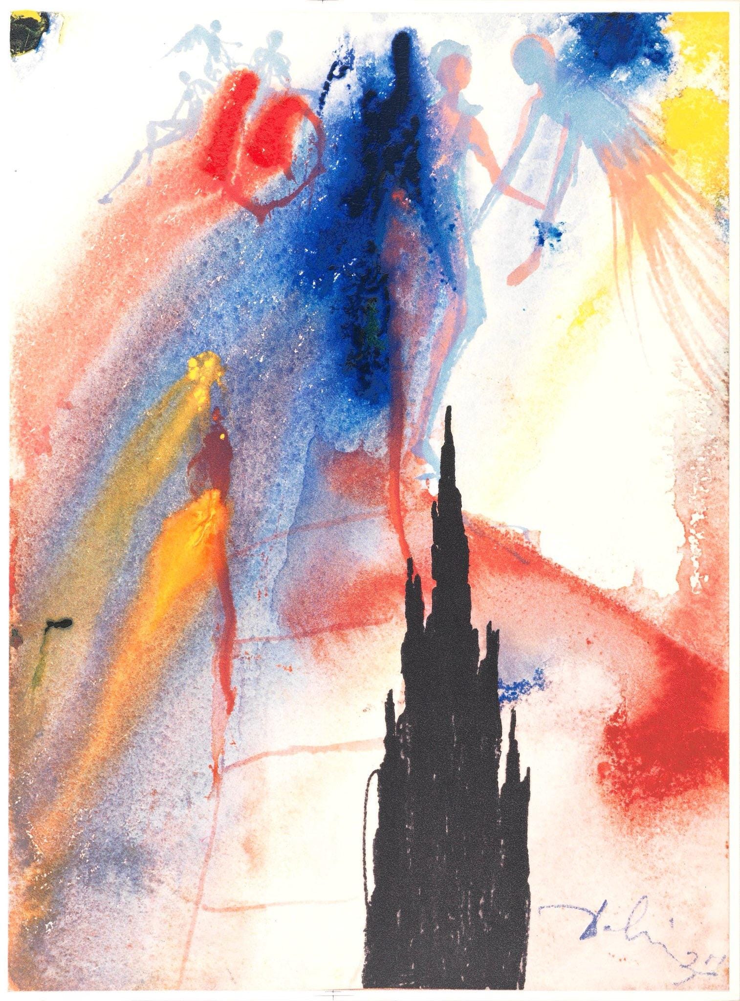 Salvador Dali, Composition (Michler/Löpsinger 1601), Romeo e Giulietta, Limited Edition Lithograph and Silkscreen