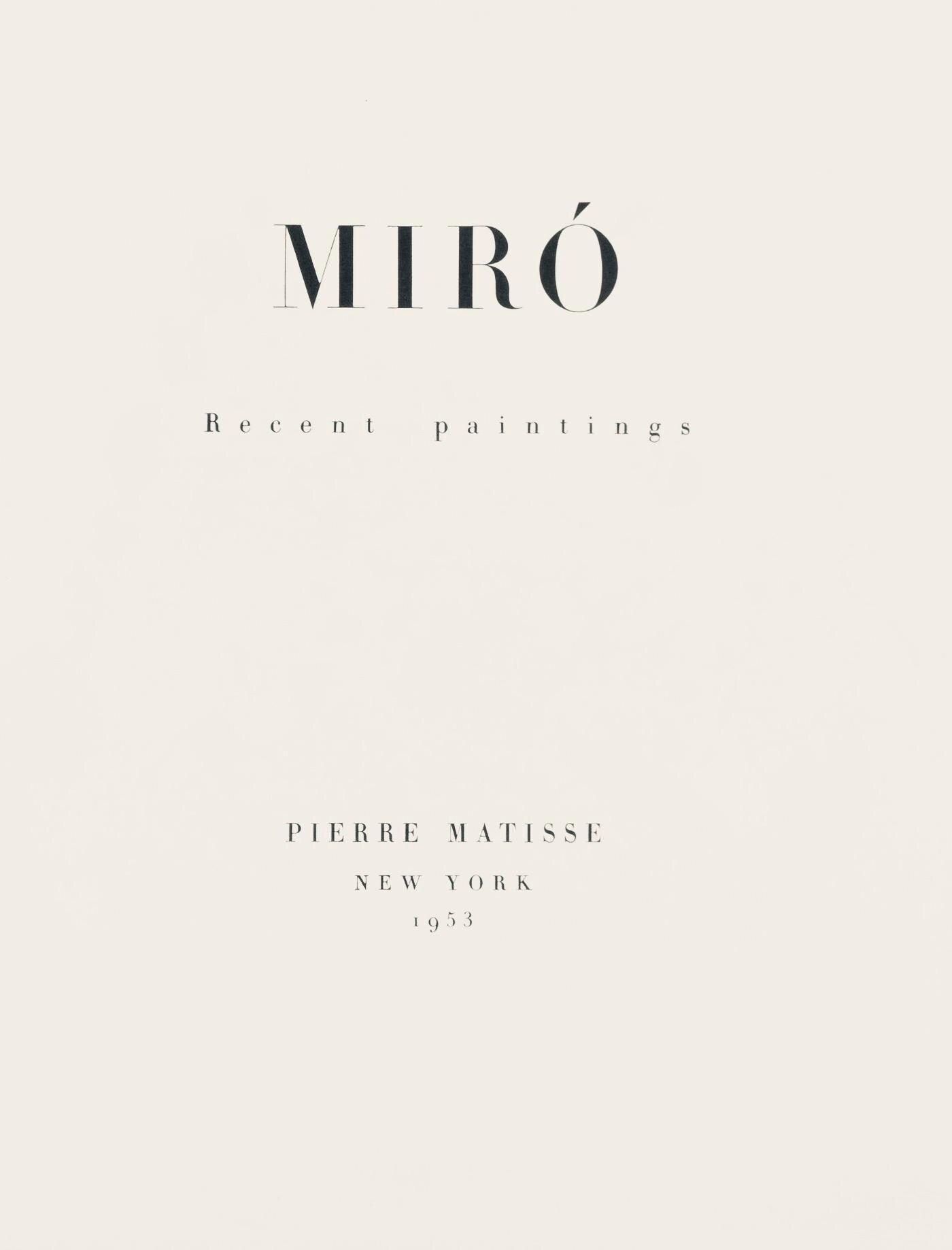 Joan Miró, Composition (Mourlot 206), Miró, Recent Paintings, Limited Edition Lithograph