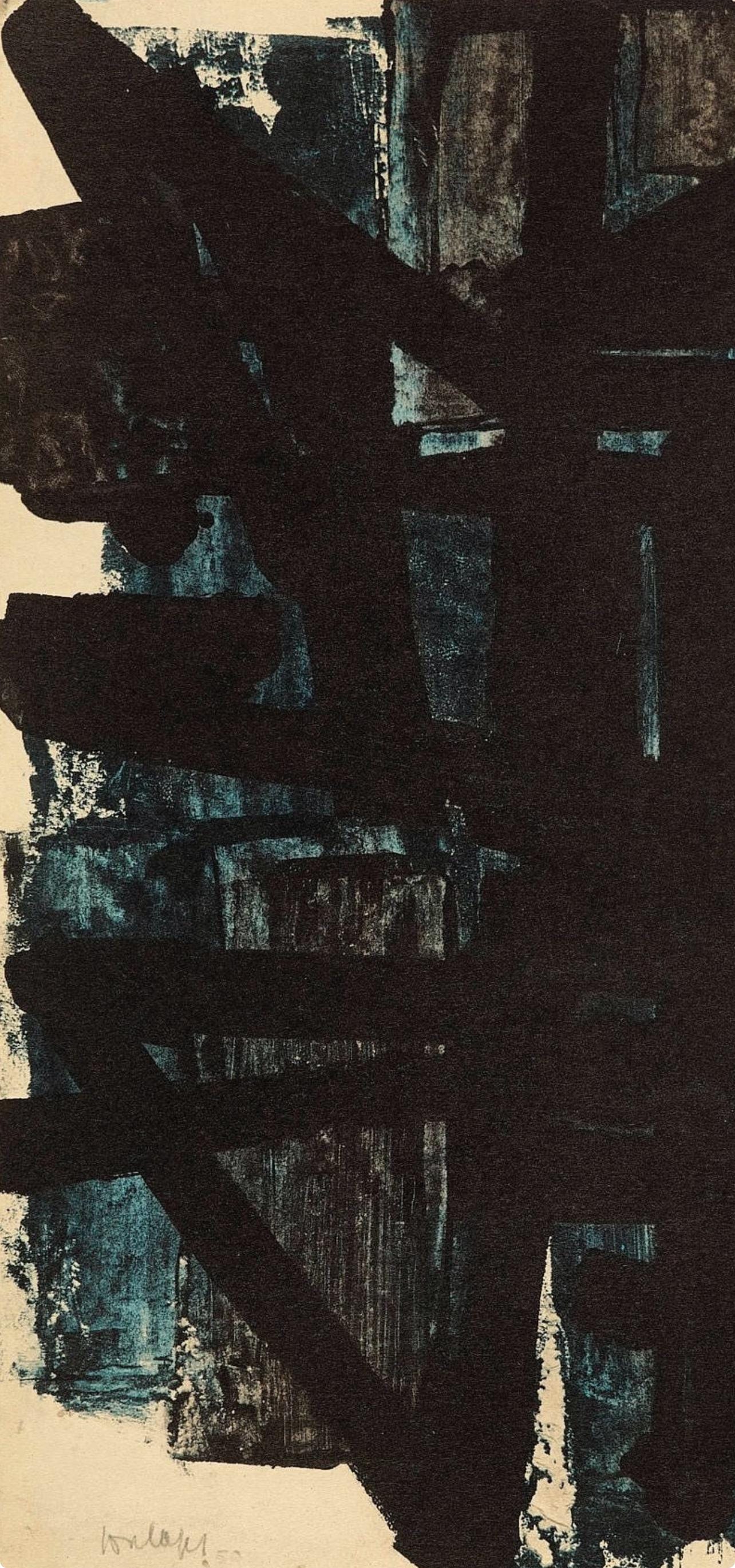 Pierre Soulages, Composition, Pierre Soulages, Peintres d'aujourd'hui, Limited Edition Lithograph