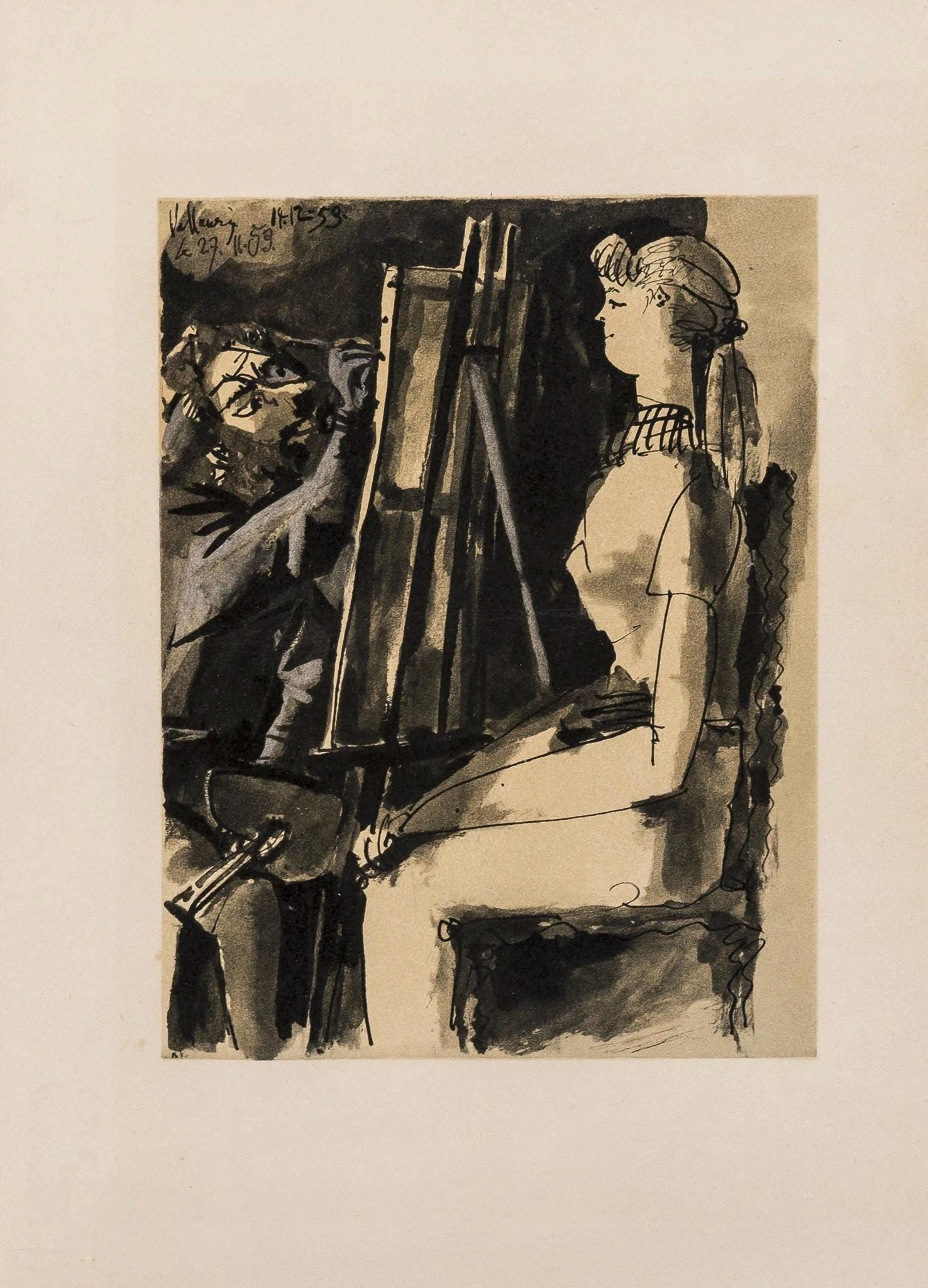 Pablo Picasso, Composition, Picasso and the Human Comedy, Verve: Revue Artistique et Littéraire, Limited Edition Lithograph