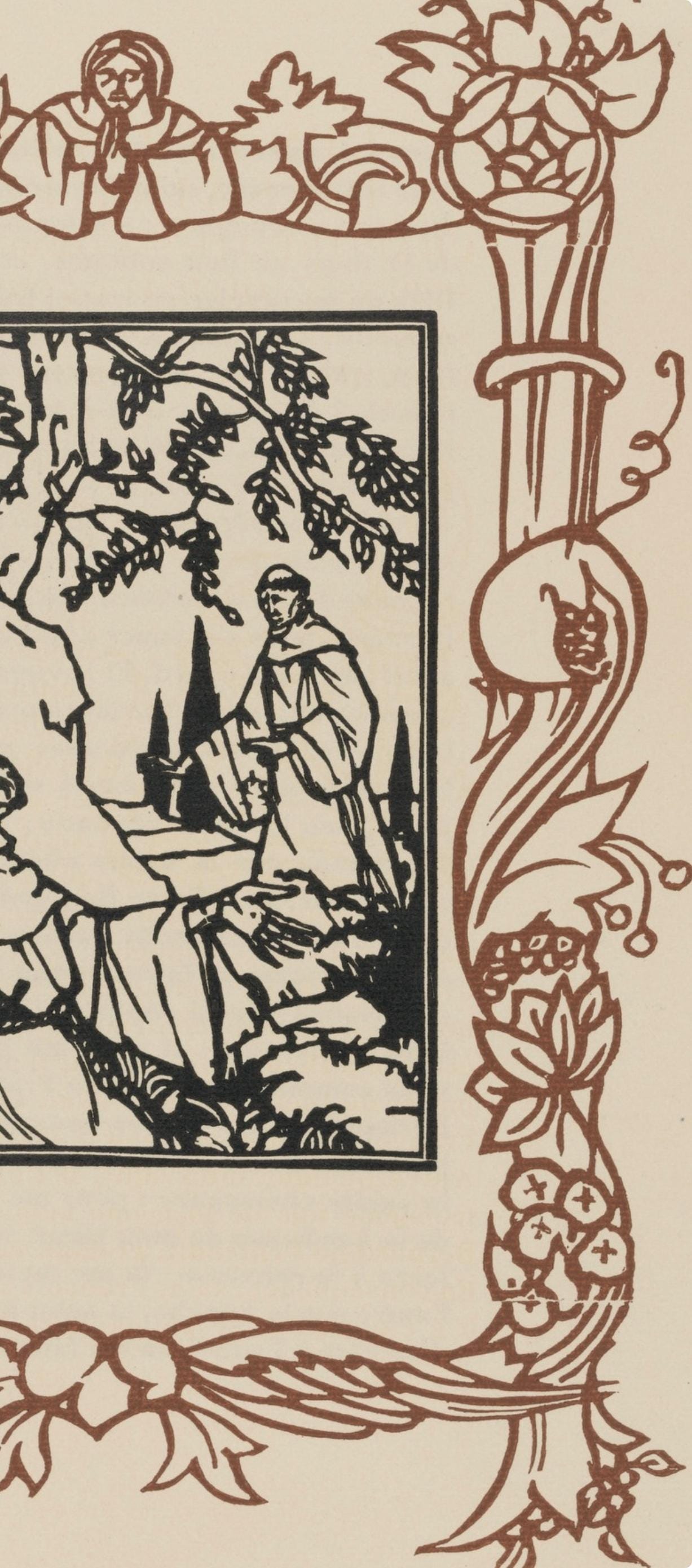 Émile Bernard, Composition (Morane, No. 100), Les Petites Fleurs de St. Françoise, Limited Edition Woodcut