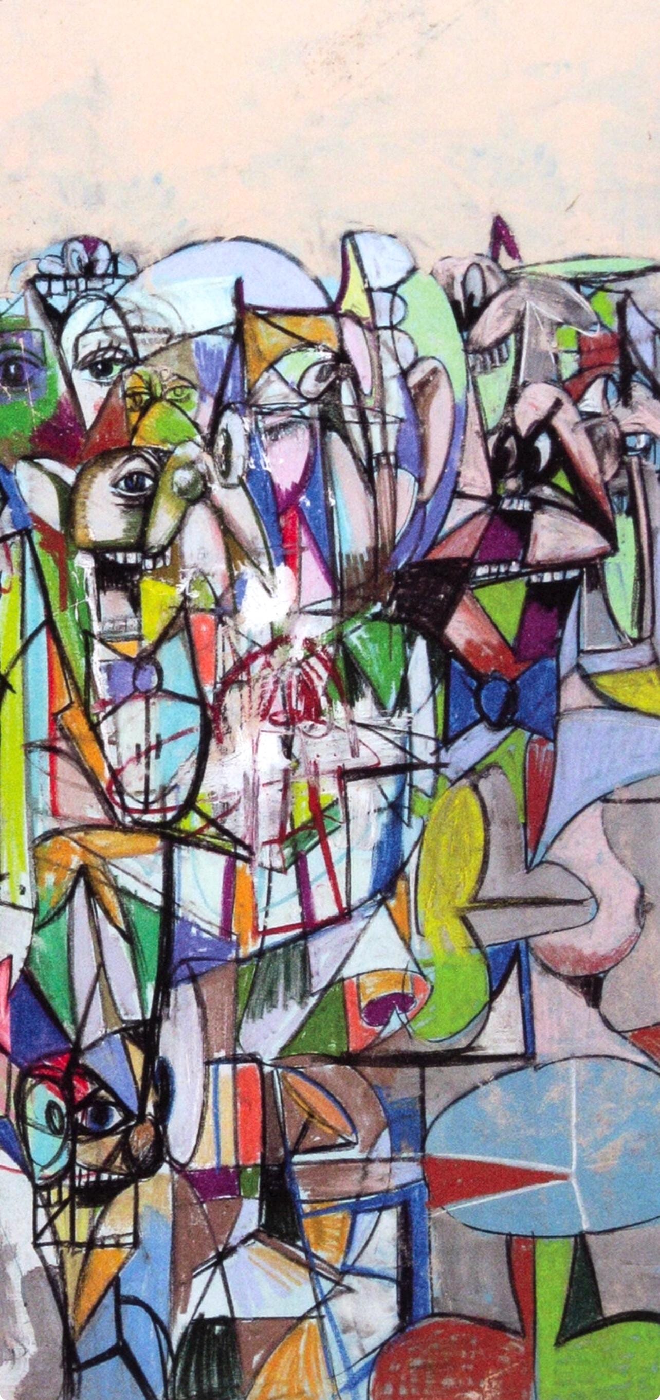 George Condo, Compression III, Drawing Paintings, Limited Edition Four Color Process Print