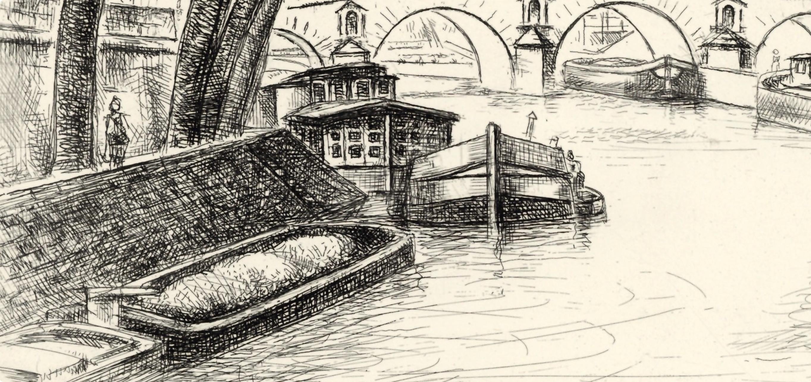 Robert Lotiron, Île Saint-Louis, A La gloire à Paris, Limited Edition Etching