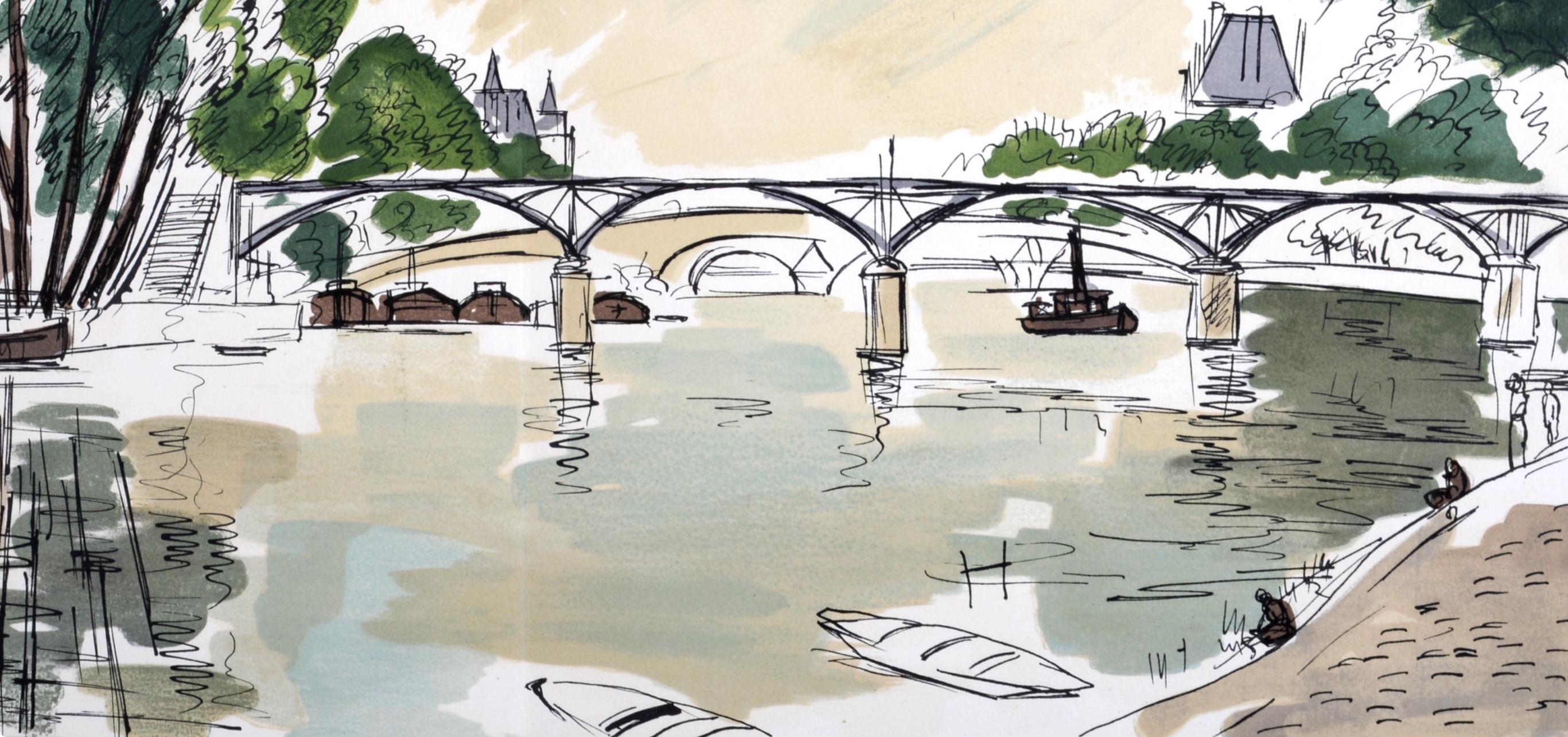 André Dunoyer de Segonzac, Composition, Regards sur Paris, Limited Edition Lithograph