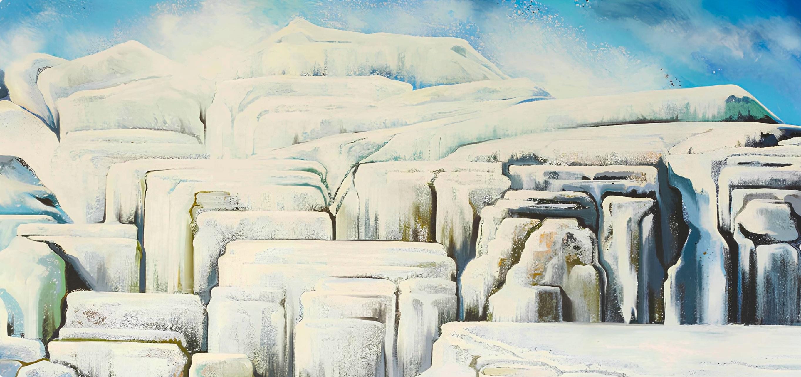 Lowell Nesbitt, Impossible Series (Mountain in Winter), Original Painting (78 x 104 inches)