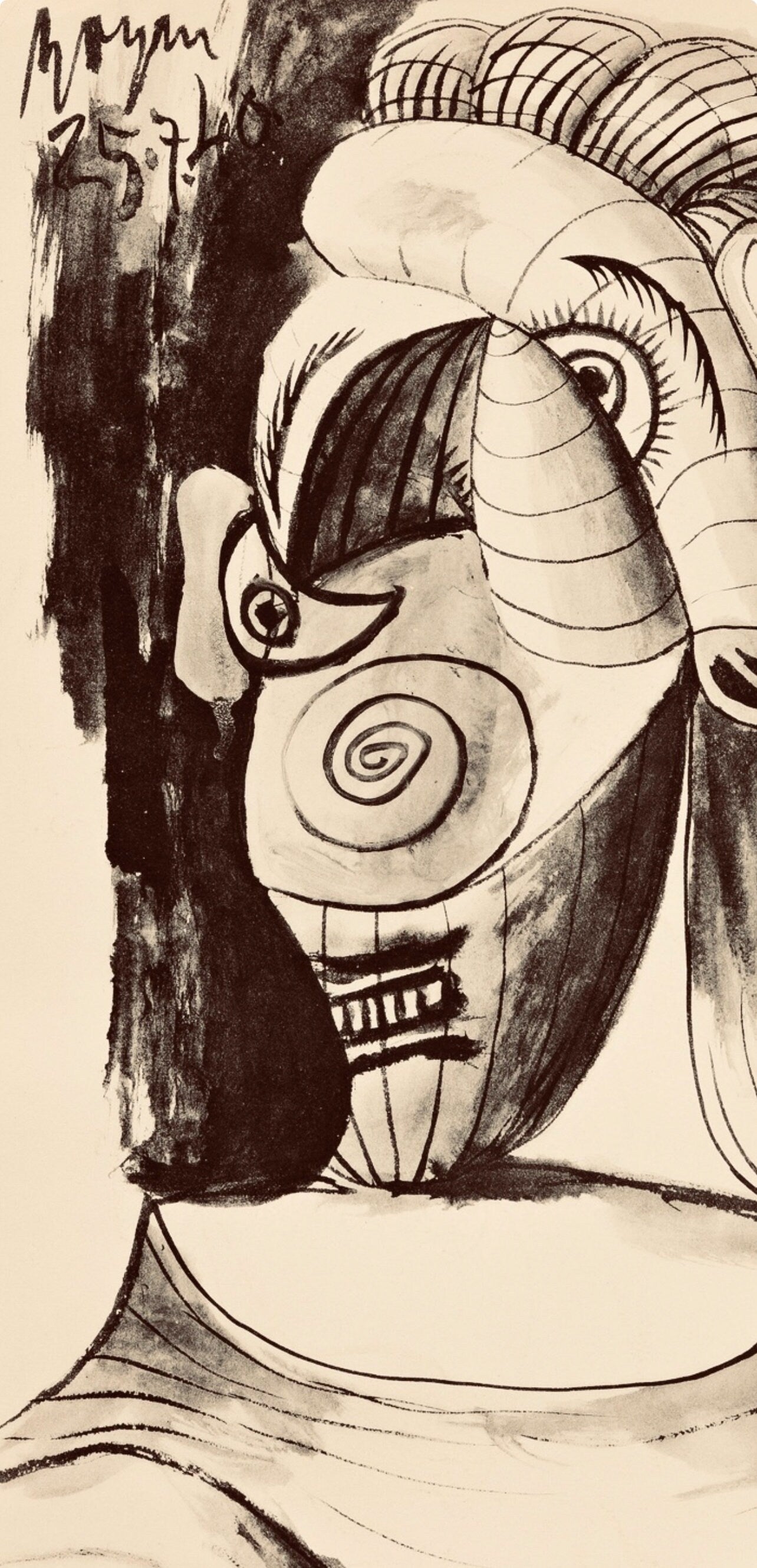 Pablo Picasso, Composition, Carnet de dessins de Picasso, Cahiers d’Art, Limited Edition Lithograph