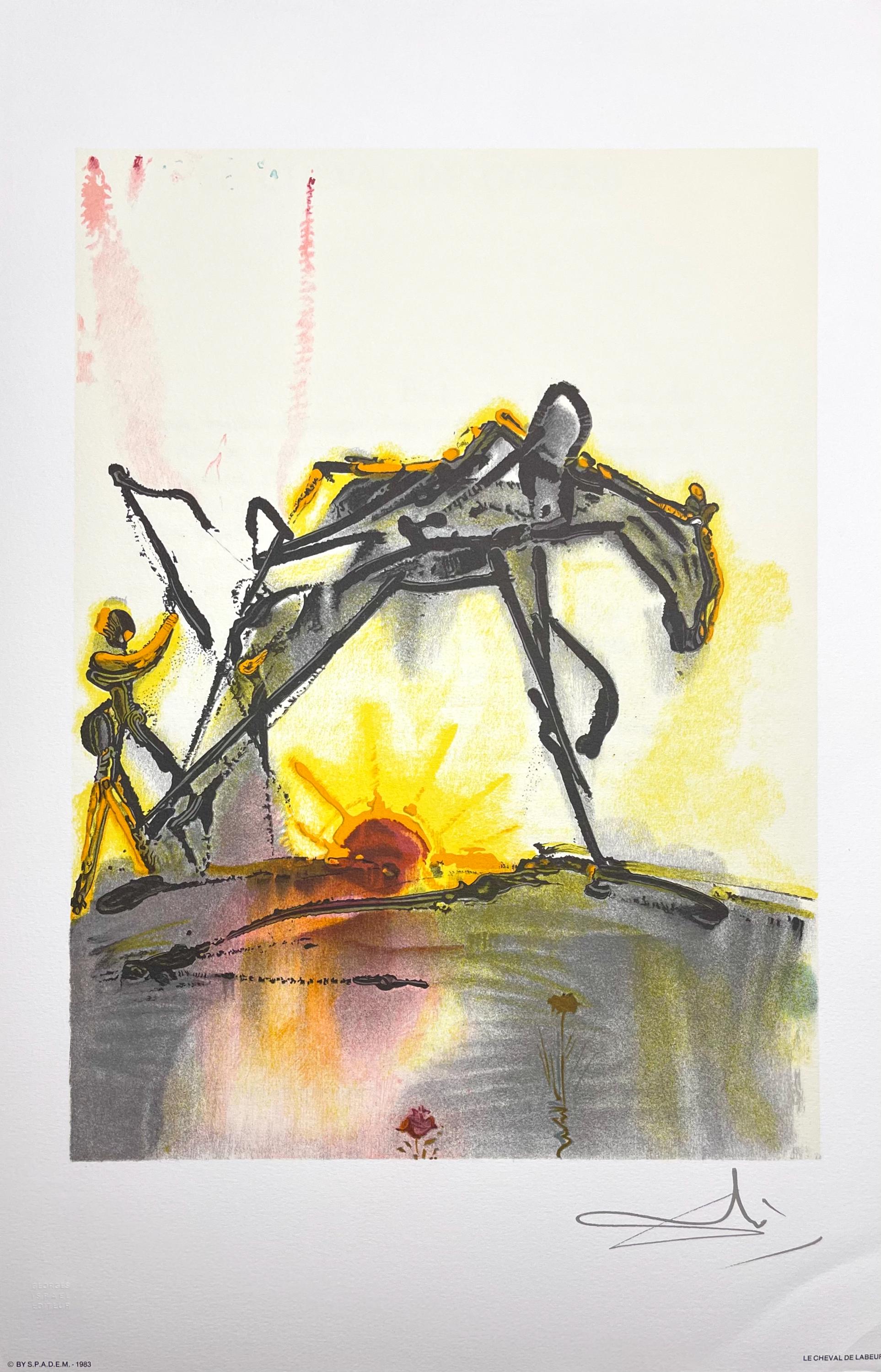 Salvador Dalí, Le Cheval de Labeur, Les Chevaux de Dalí, Limited Edition Lithograph