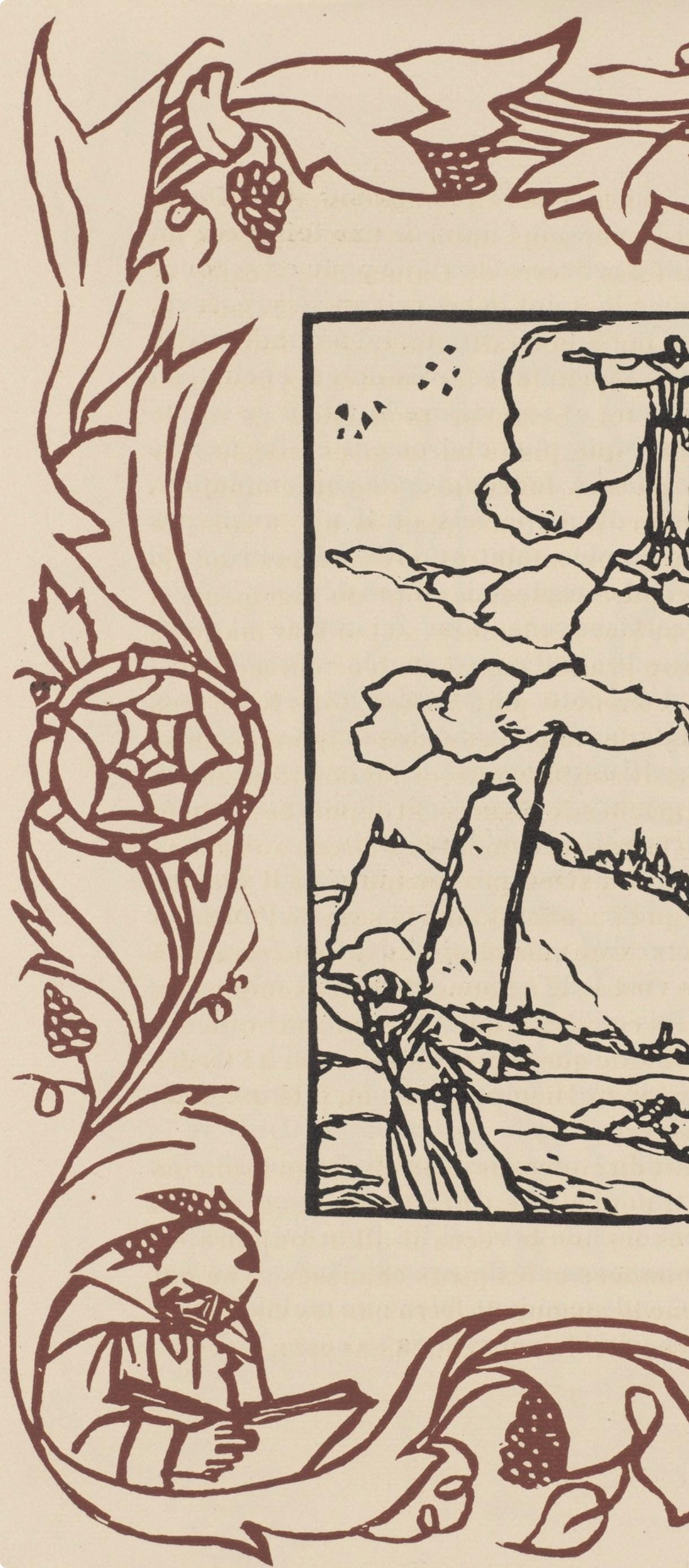 Émile Bernard, Composition (Morane, No. 100), Les Petites Fleurs de St. Françoise, Limited Edition Woodcut