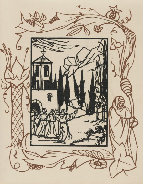 Émile Bernard, Composition (Morane, No. 100), Les Petites Fleurs de St. Françoise, Limited Edition Woodcut