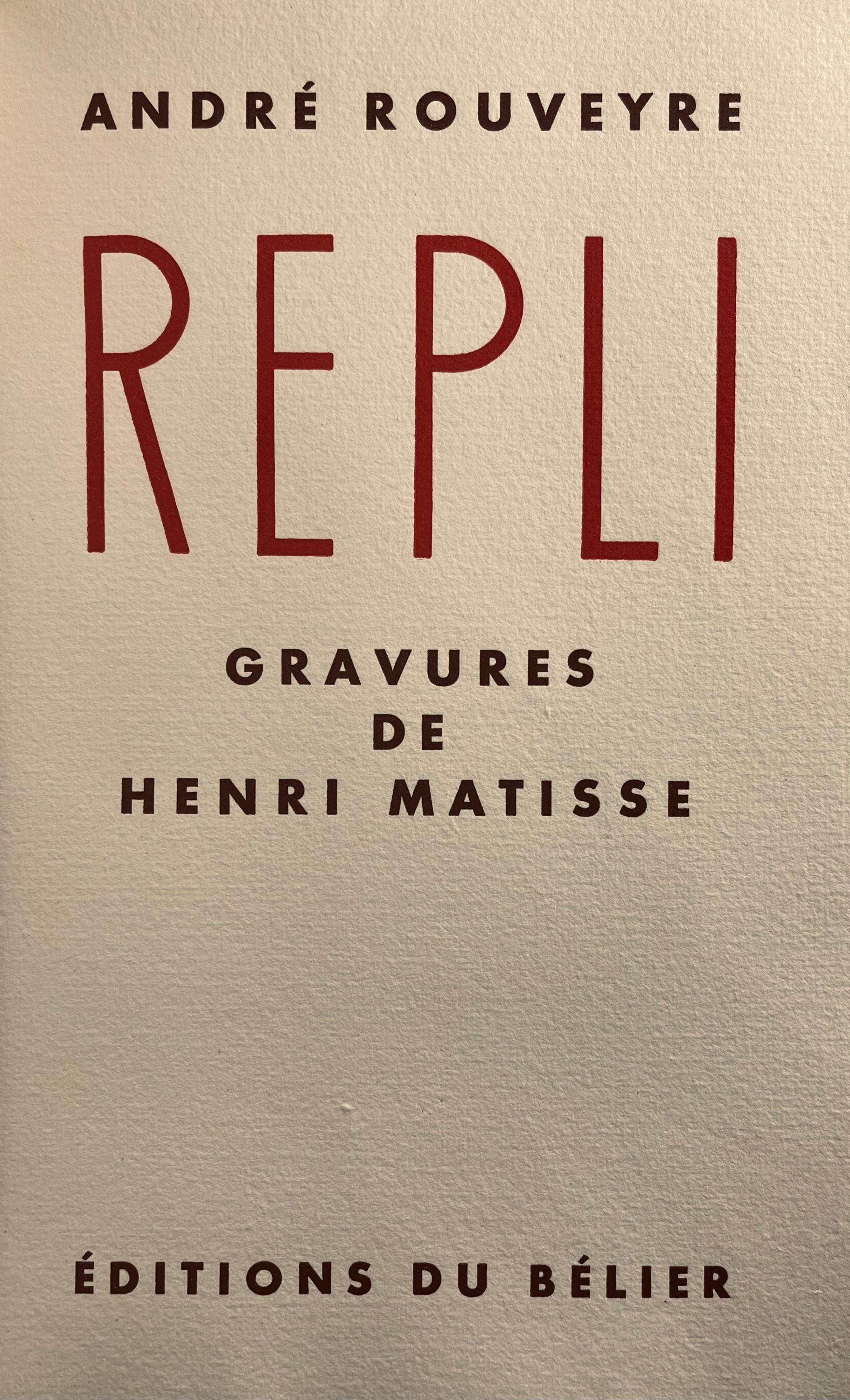 Henri Matisse, Lithographie XII (Duthuit 20), Repli, Gravures de Henri Matisse, Limited Edition Lithograph