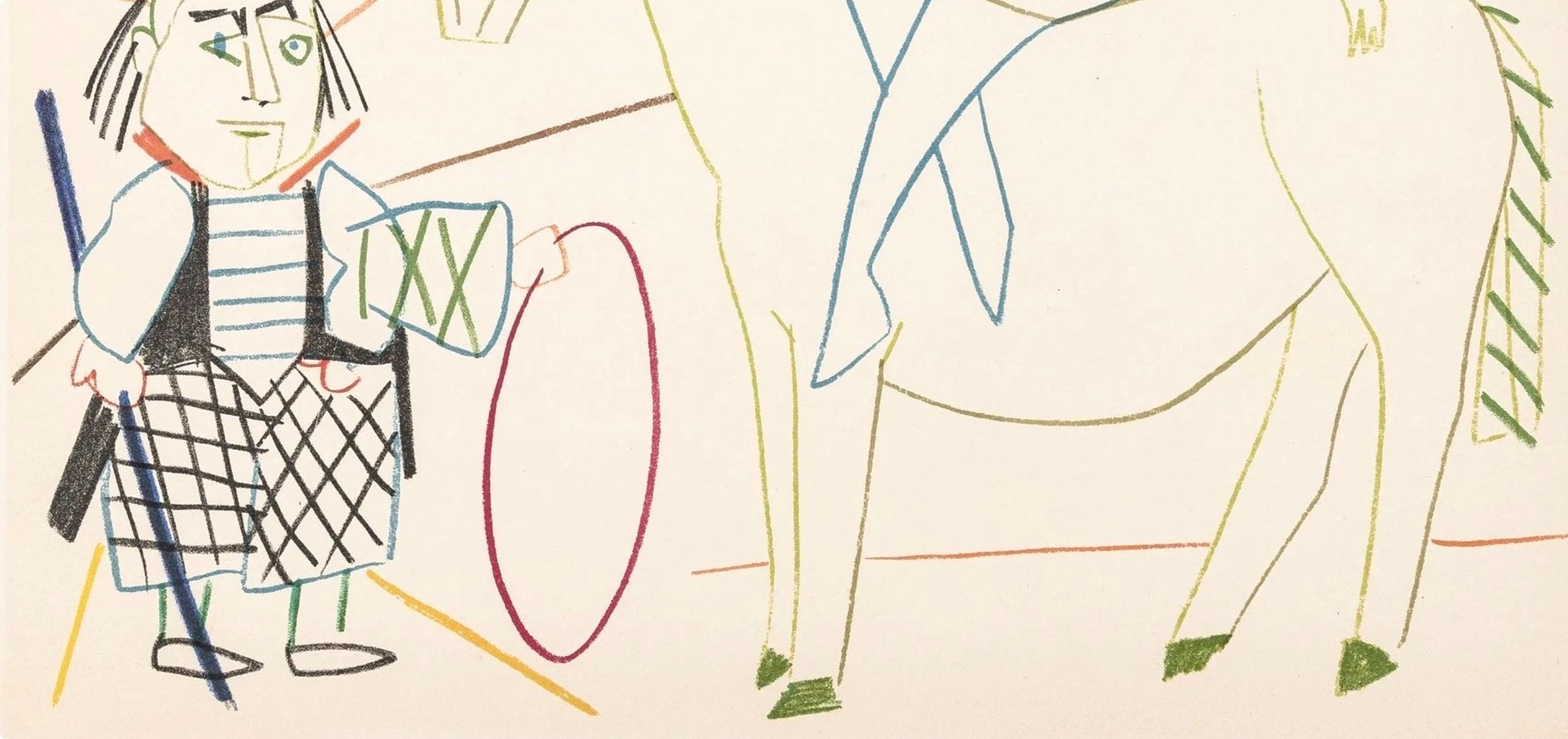 Pablo Picasso, Composition, Picasso and the Human Comedy, Verve: Revue Artistique et Littéraire, Limited Edition Lithograph