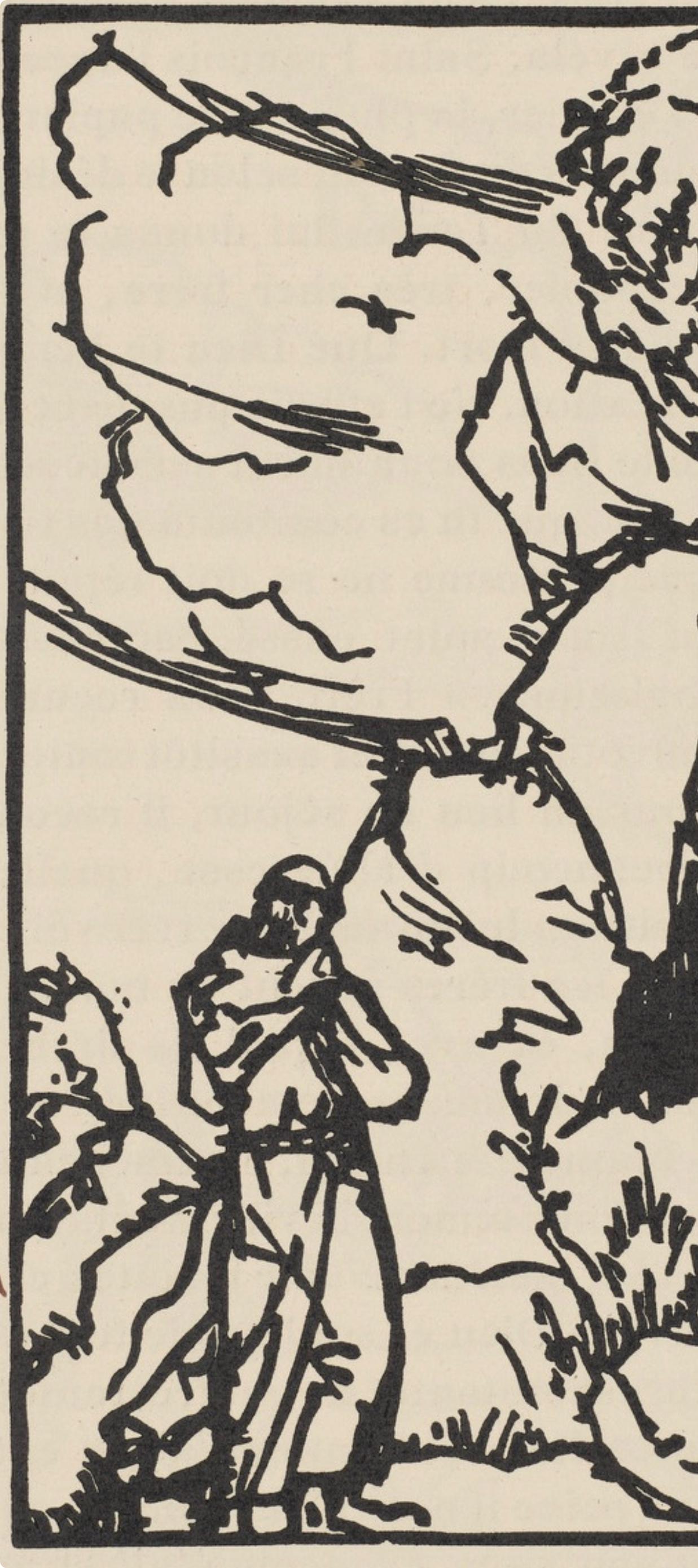 Émile Bernard, Composition (Morane, No. 100), Les Petites Fleurs de St. Françoise, Limited Edition Woodcut