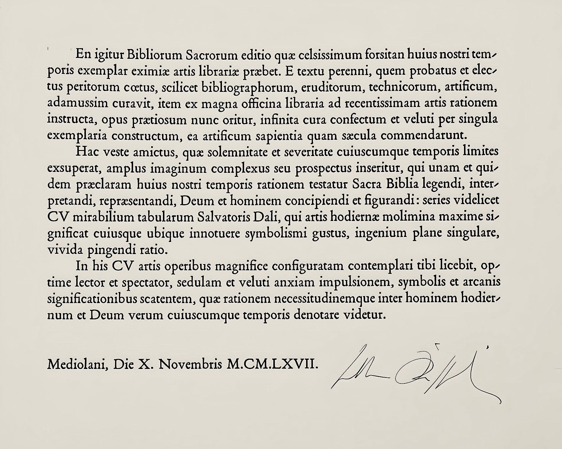 Salvador Dali, Composition (Michler/Löpsinger 1600; Field 69-3), Biblia Sacra, Limited Edition Lithograph
