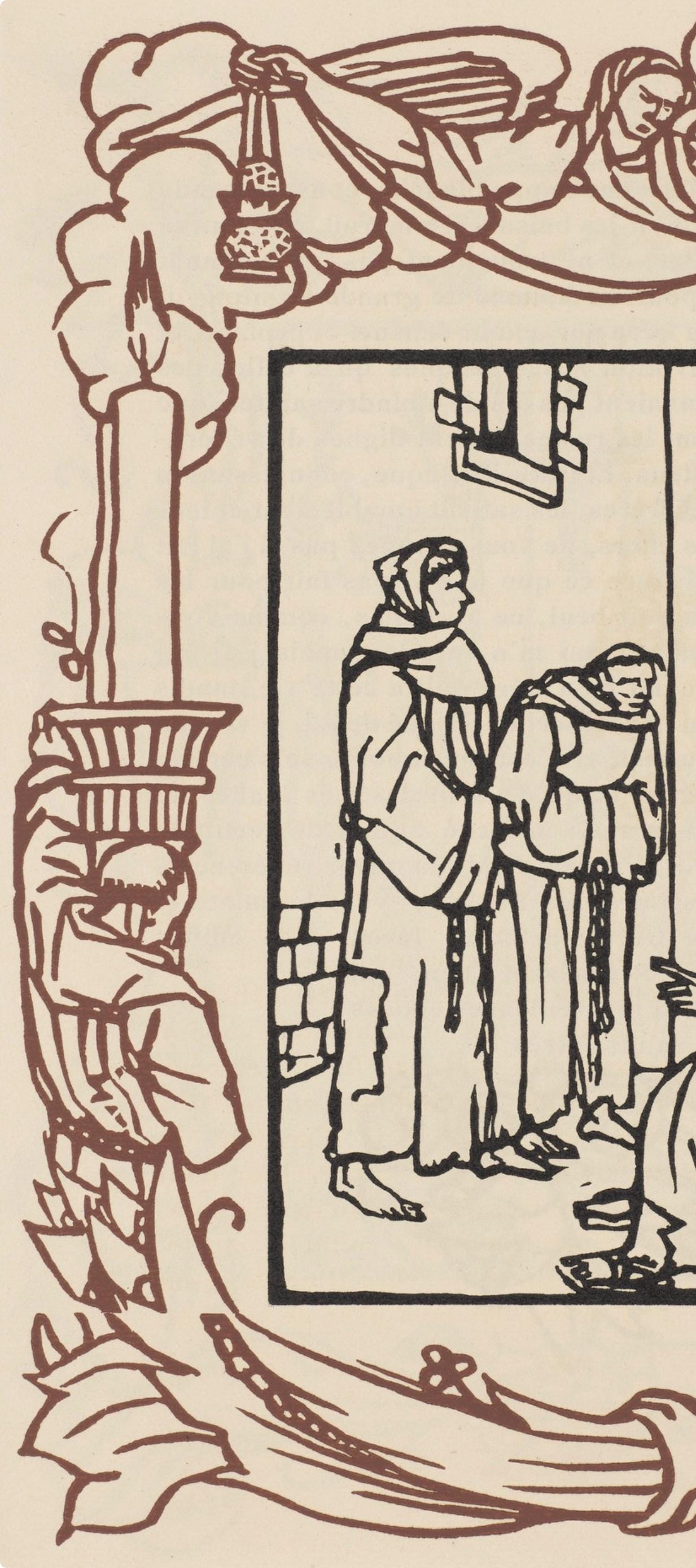Émile Bernard, Composition (Morane, No. 100), Les Petites Fleurs de St. Françoise, Limited Edition Woodcut