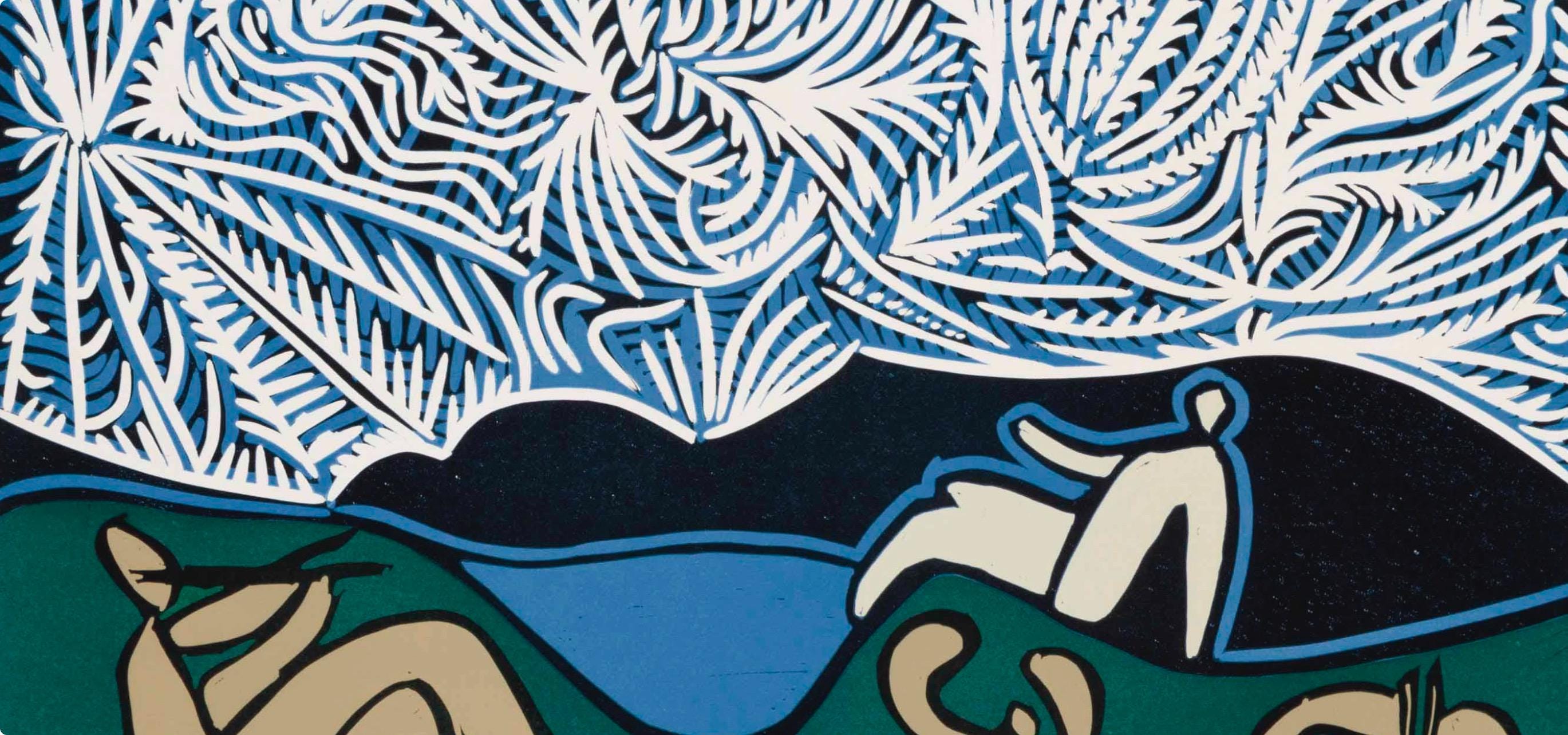 Pablo Picasso, Bacchanal with Kid and Spectator (Orozco 214), Grabados al linóleo, Limited Edition Linocut