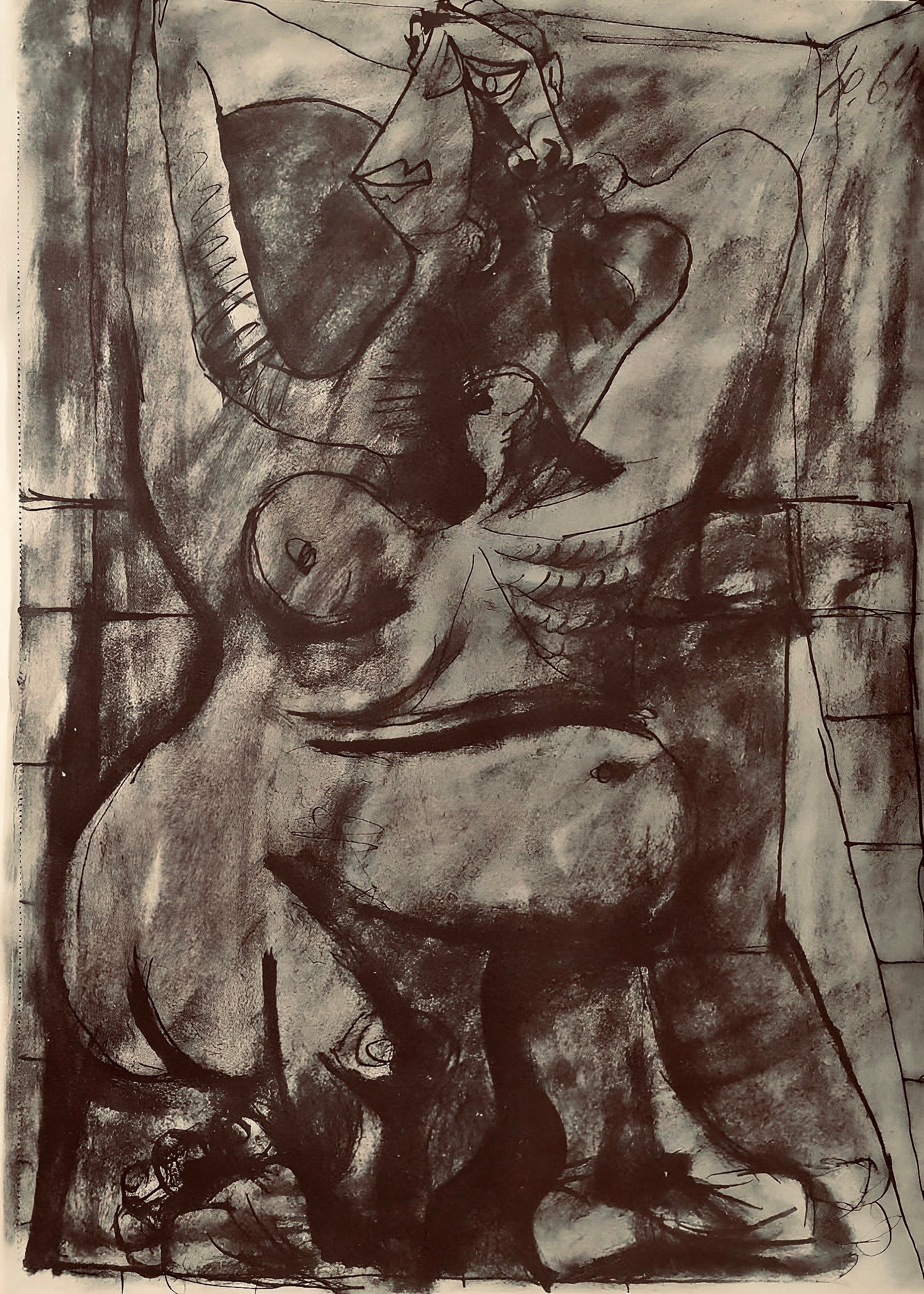 Pablo Picasso, Composition, Carnet de dessins de Picasso, Cahiers d’Art, Limited Edition Lithograph