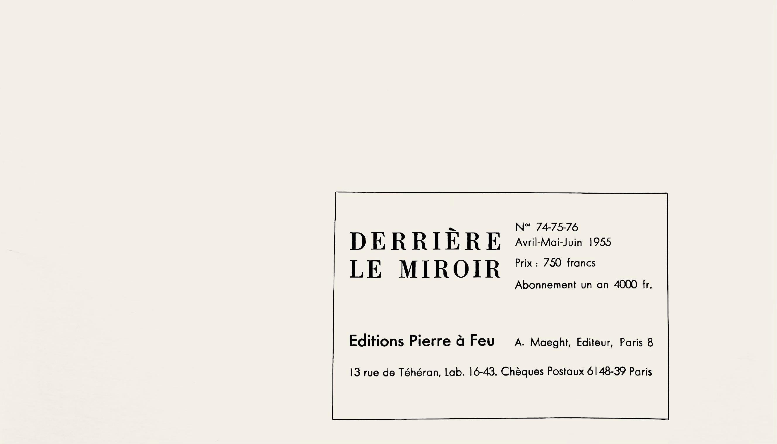 Raoul Ubac, Composition, Derrière le miroir, Limited Edition Lithograph
