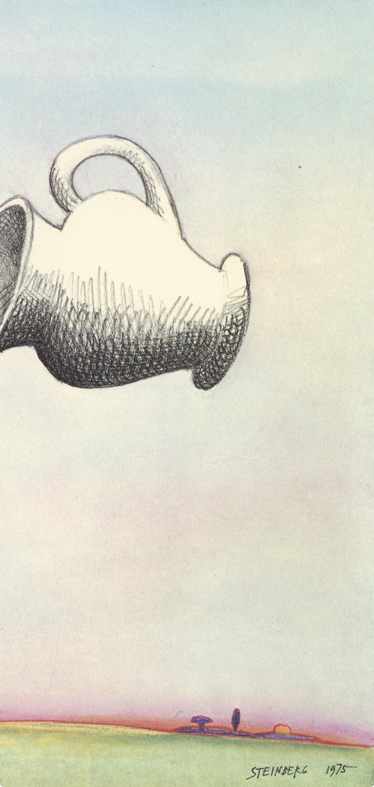 Saul Steinberg, Composition, Derrière le miroir, Limited Edition Lithograph