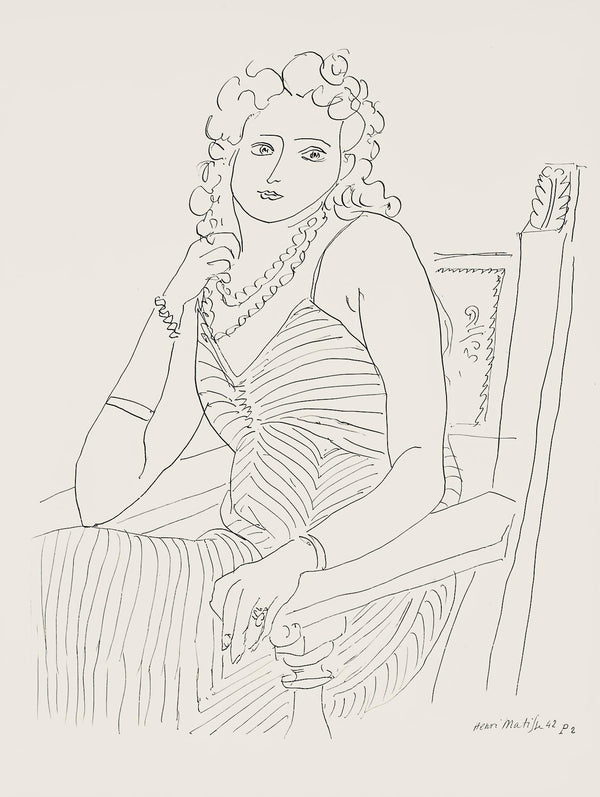 Henri Matisse, Série P, var. 2 (Duthuit 9), Henri Matisse, Dessins, Thèmes et variations, Limited Edition Lithograph