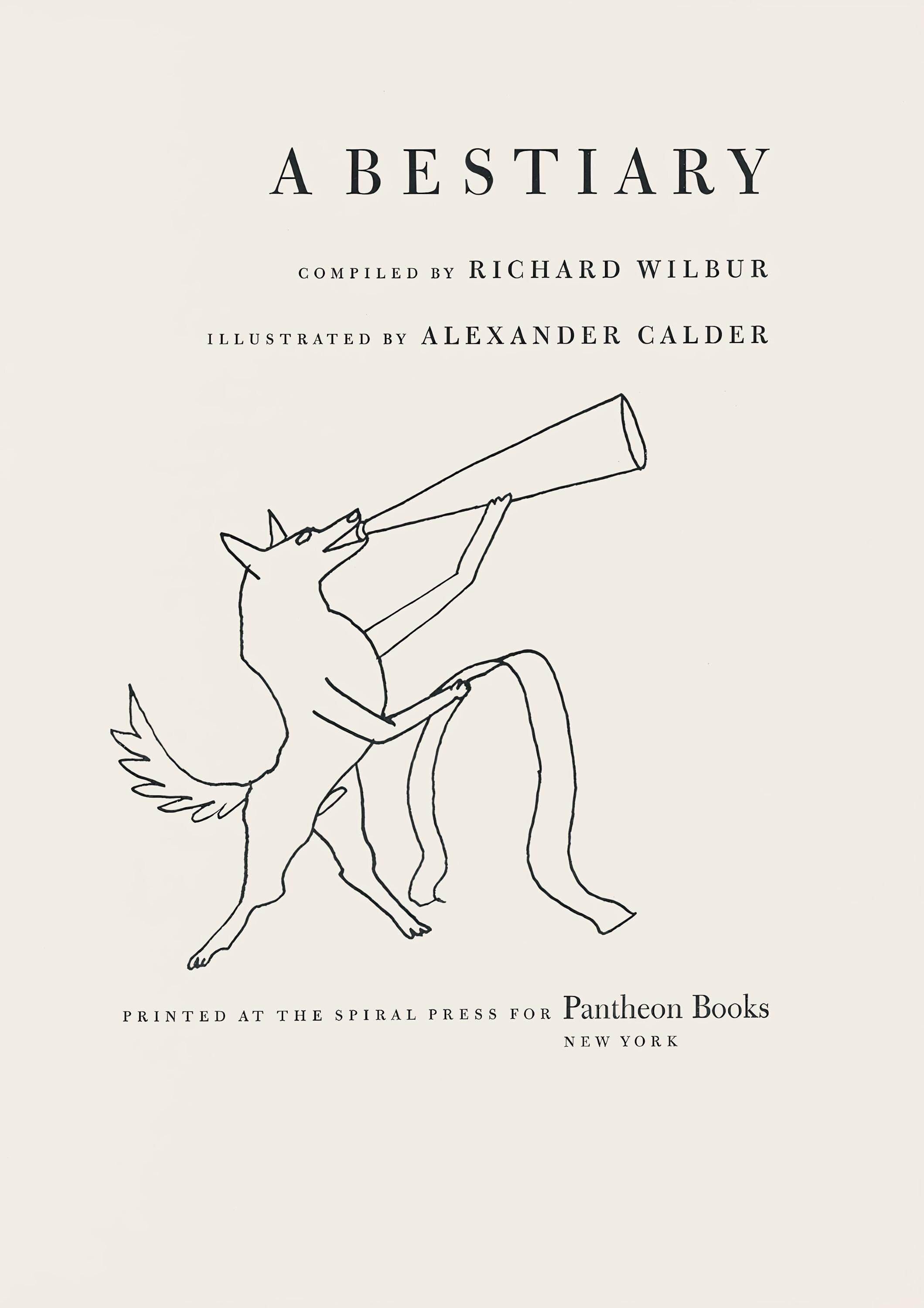 Alexander Calder, Composition, A Bestiary, Limited Edition Letterpress Print