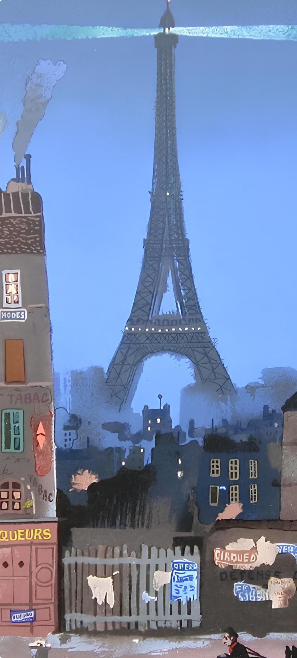 Michel Delacroix, Tour Eiffel le Soir, Limited Edition Lithograph