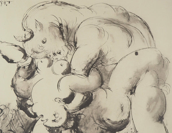 Pablo Picasso, Composition (Orozco 238), Picasso, La flûte double, Limited Edition Lithograph