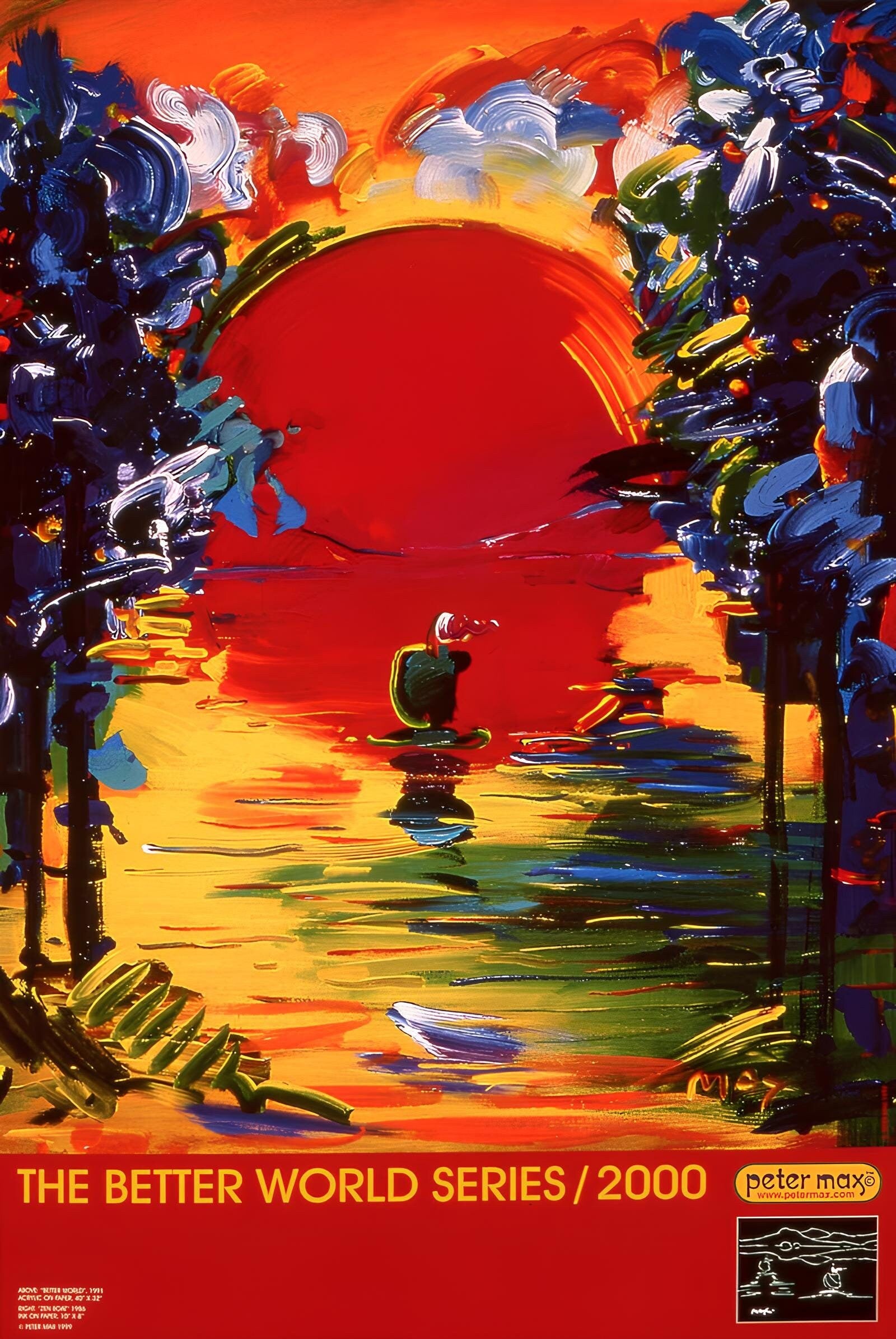 Peter Max, Better World, 2000, Hand Signed, Official Edition Offset Lithograph