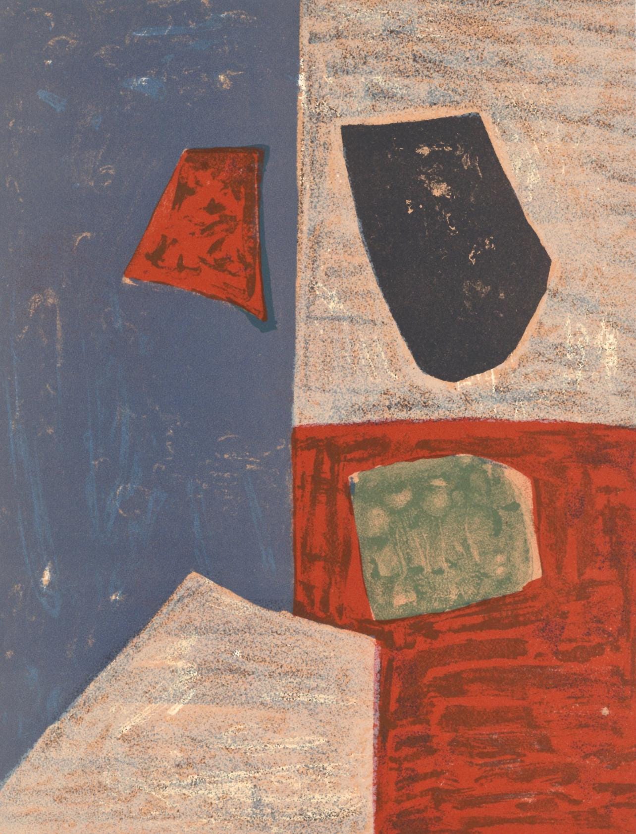 Serge Poliakoff, Composition rose, rouge (Poliakoff/Schneider 17), XXe siècle, Limited Edition Lithograph