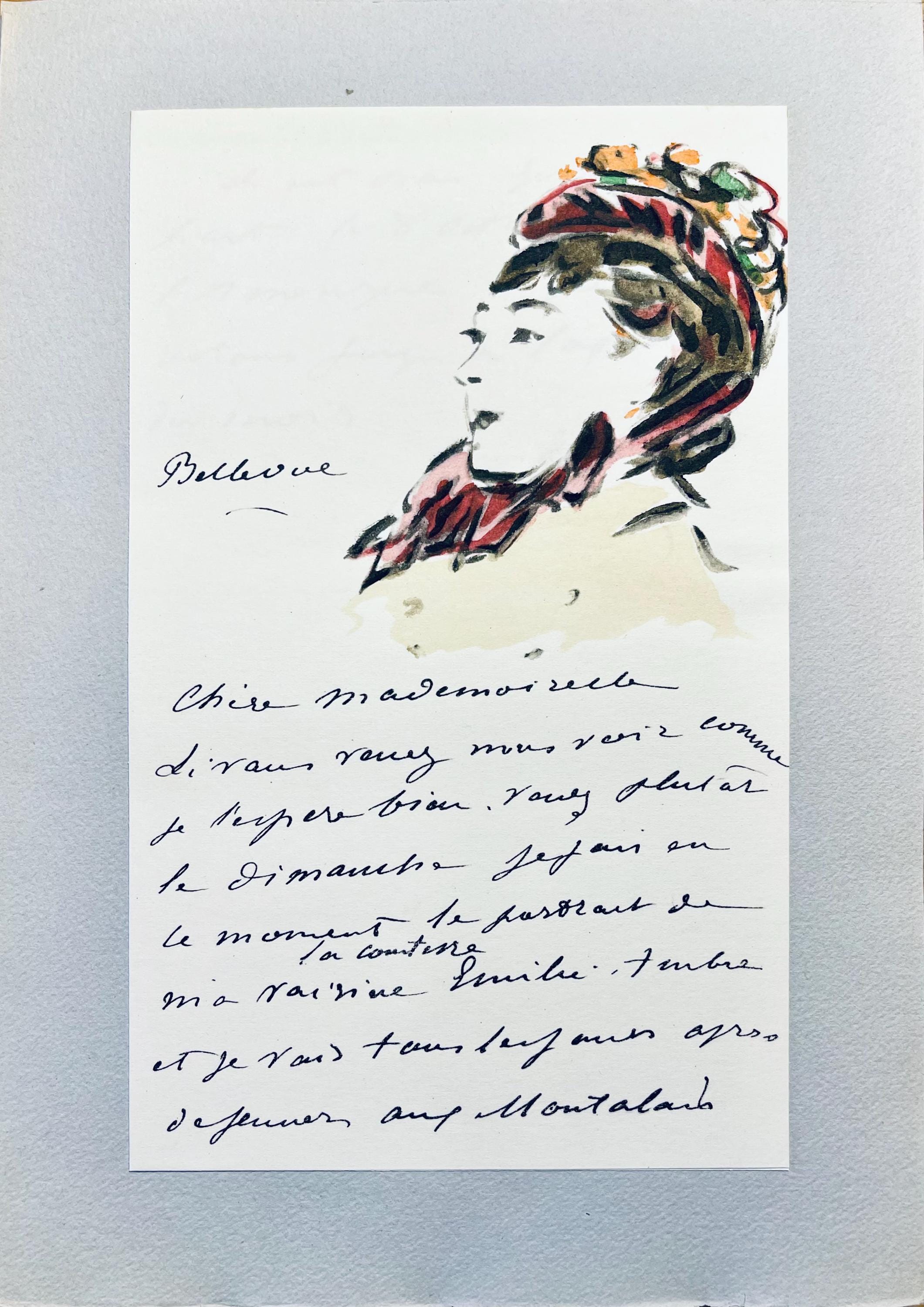 Édouard Manet, Composition, Édouard Manet, Letters with Aquarelles, Limited Edition Lithograph