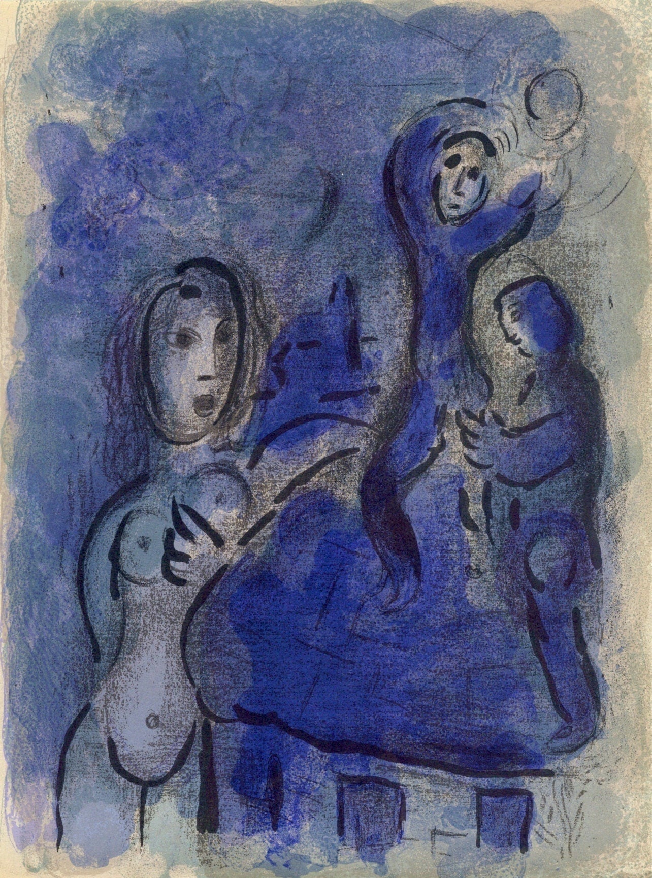 Marc Chagall, Rahab and the spices of Jericho (Mourlot 117-46; Cramer 25), Drawings from the Bible, Verve: Revue, Limited Edition Lithograph