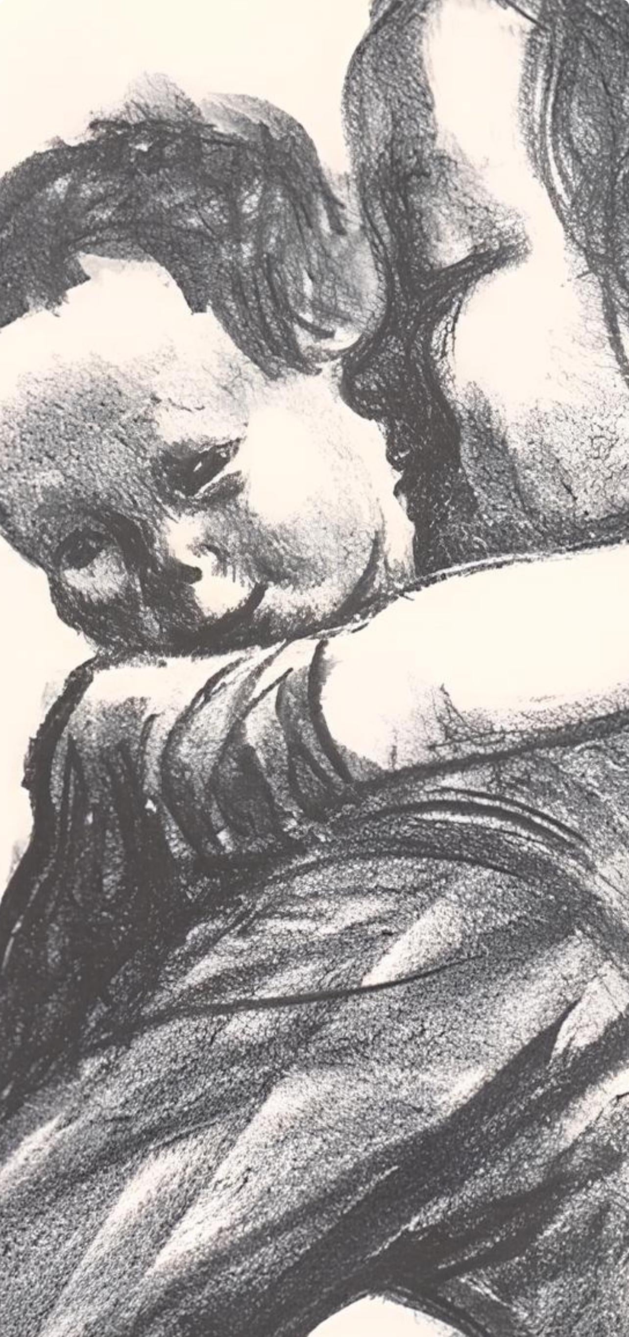 Käthe Kollwitz, Boy with Arms around Mother’s Neck (Mutter mit Jungen, seine Arme um ihren Hals), Limited Edition Lithograph