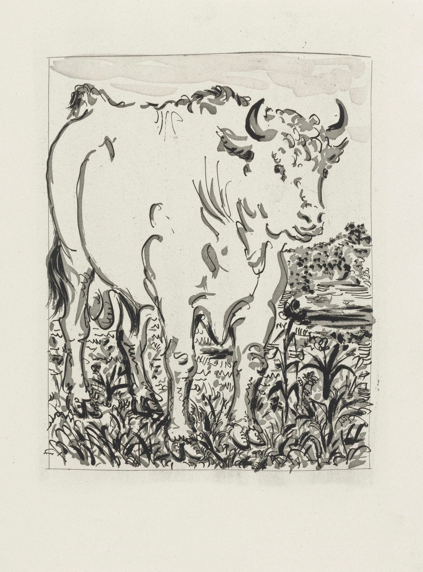 Pablo Picasso, Le Bœuf, Histoire naturelle, Limited Edition Lithograph