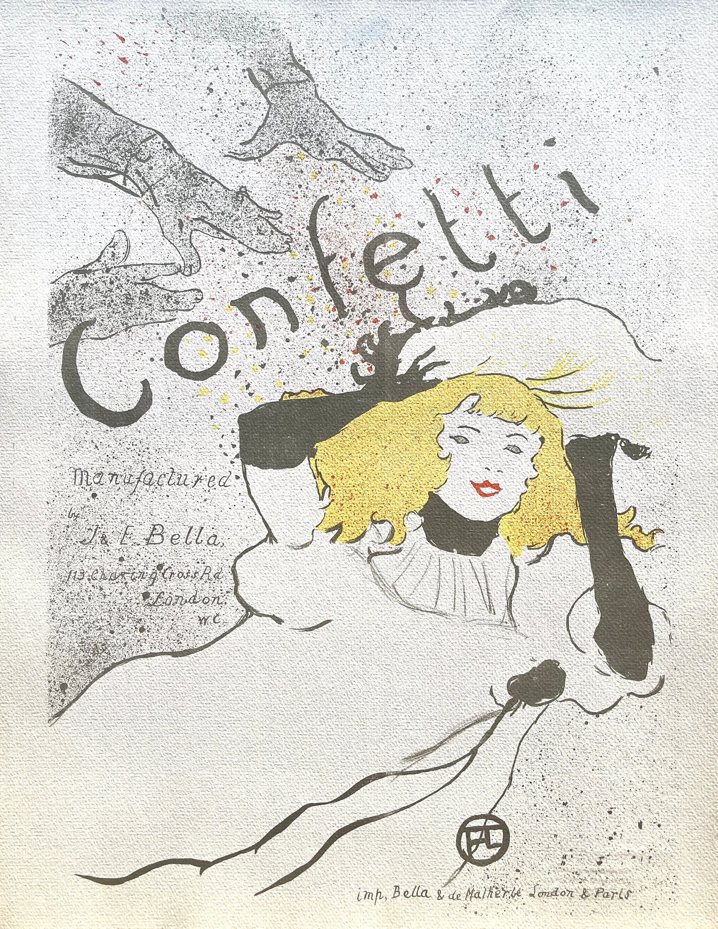 Henri de Toulouse-Lautrec, Confetti, TLautrec, Philadelphia Museum of Art, Limited Edition Lithograph