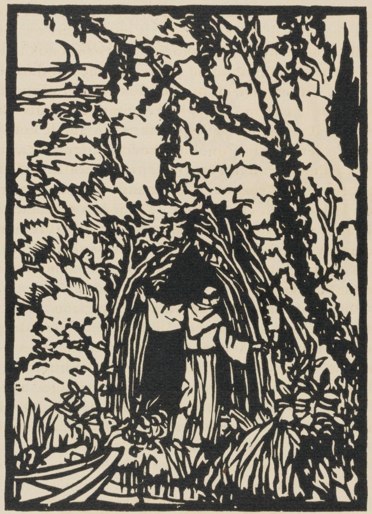 Émile Bernard, Composition (Morane, No. 100), Les Petites Fleurs de St. Françoise, Limited Edition Woodcut