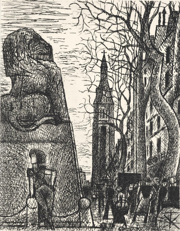 Marcel Gromaire, Petit-Montroug, A La gloire à Paris, Limited Edition Etching