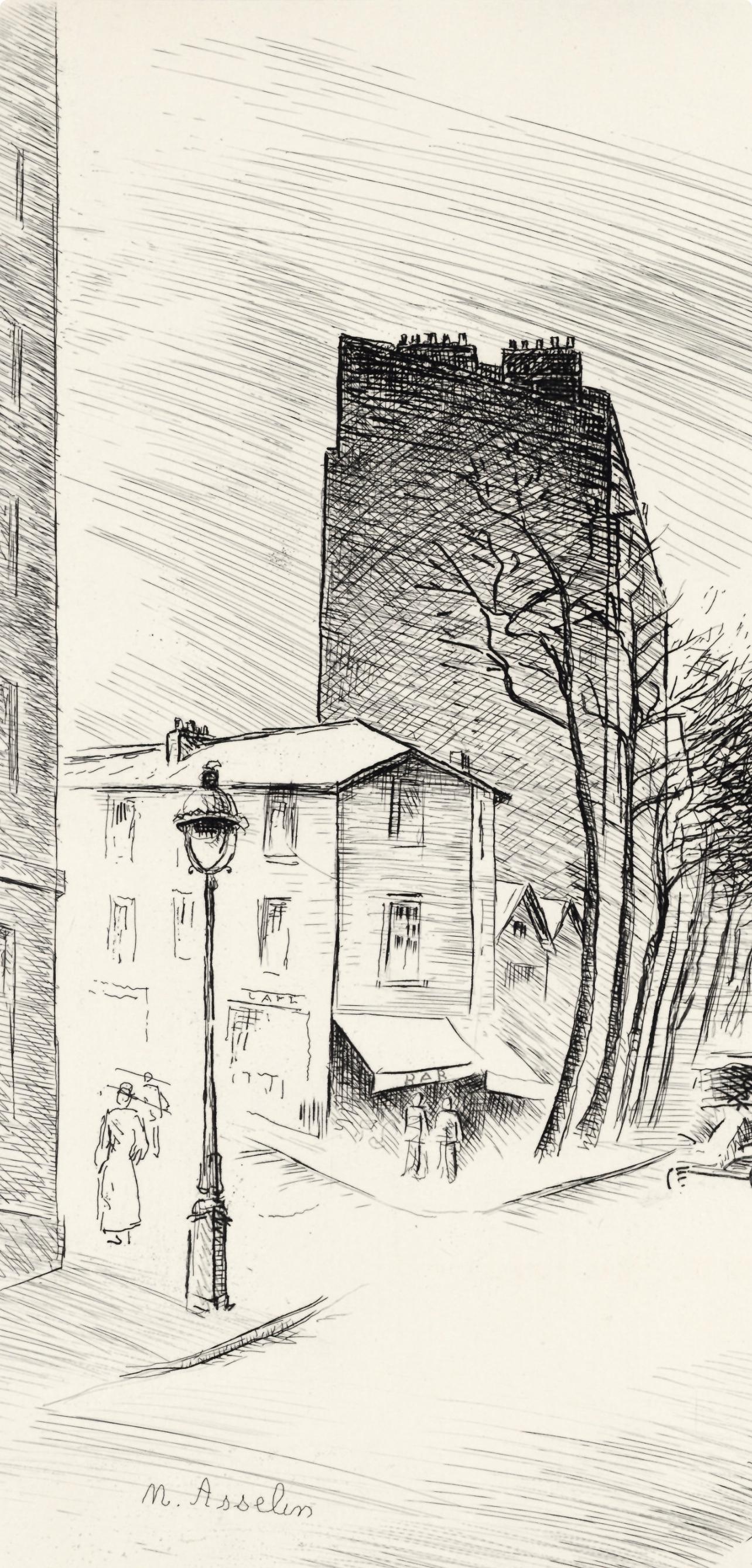 Maurice Asselin, Belleville a vol d'âme, A La gloire à Paris, Limited Edition Etching