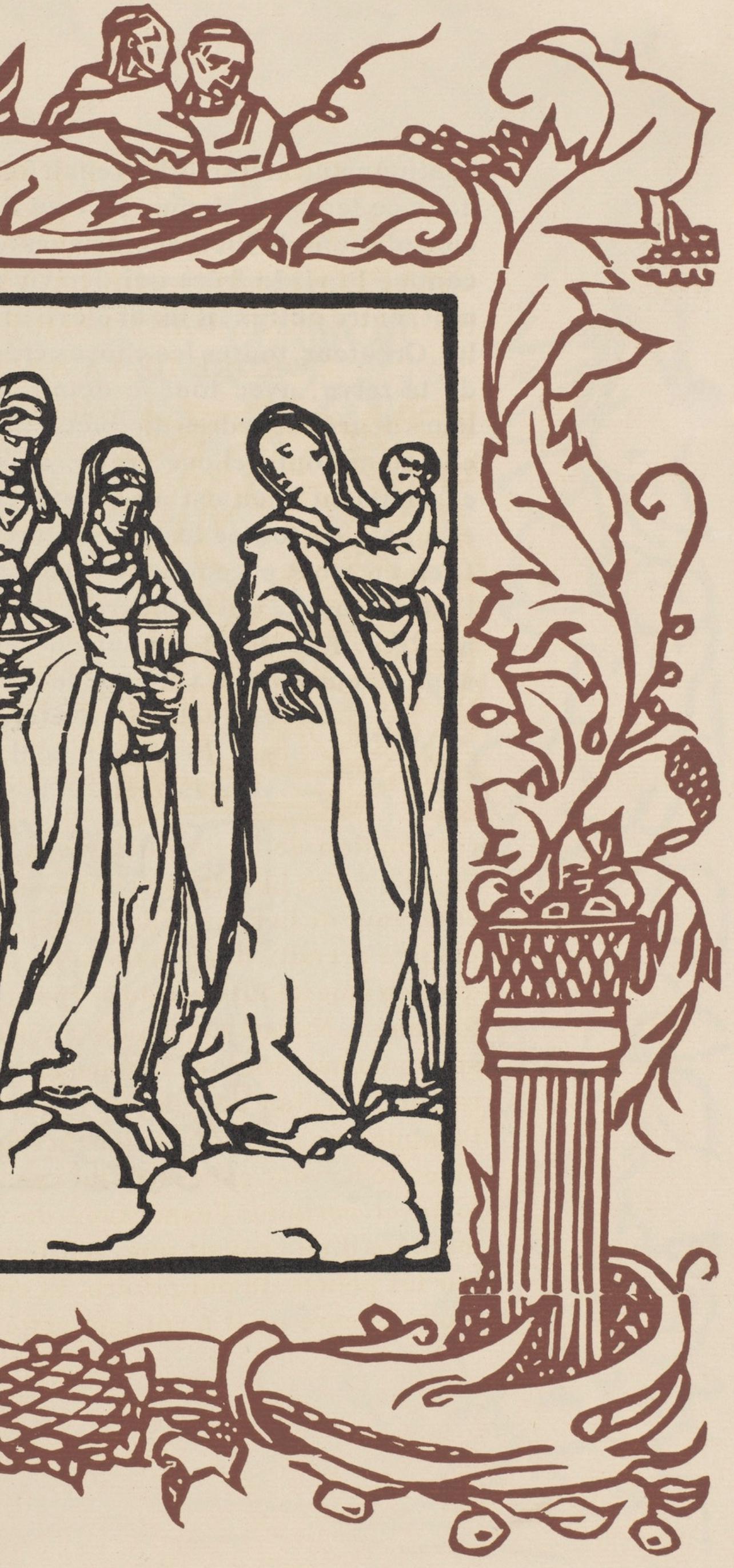 Émile Bernard, Composition (Morane, No. 100), Les Petites Fleurs de St. Françoise, Limited Edition Woodcut