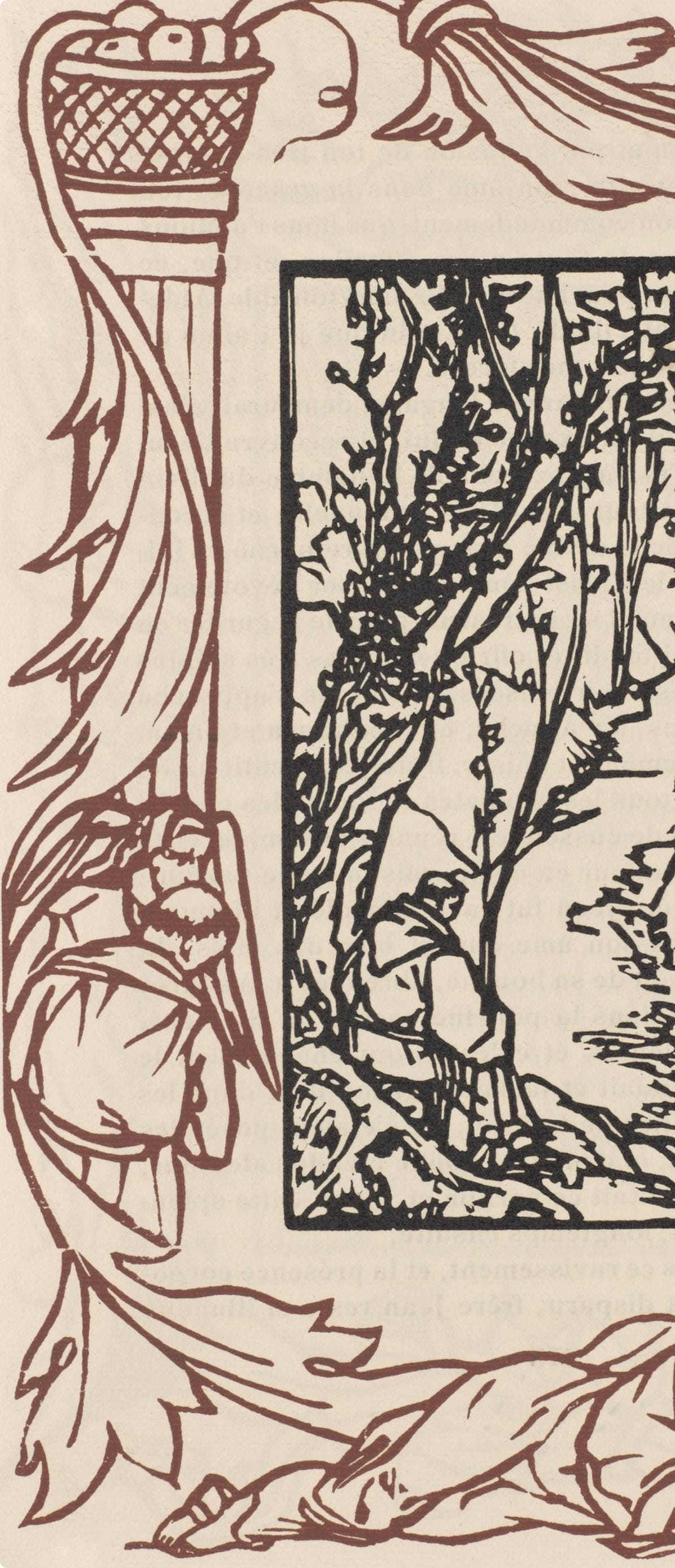 Émile Bernard, Composition (Morane, No. 100), Les Petites Fleurs de St. Françoise, Limited Edition Woodcut