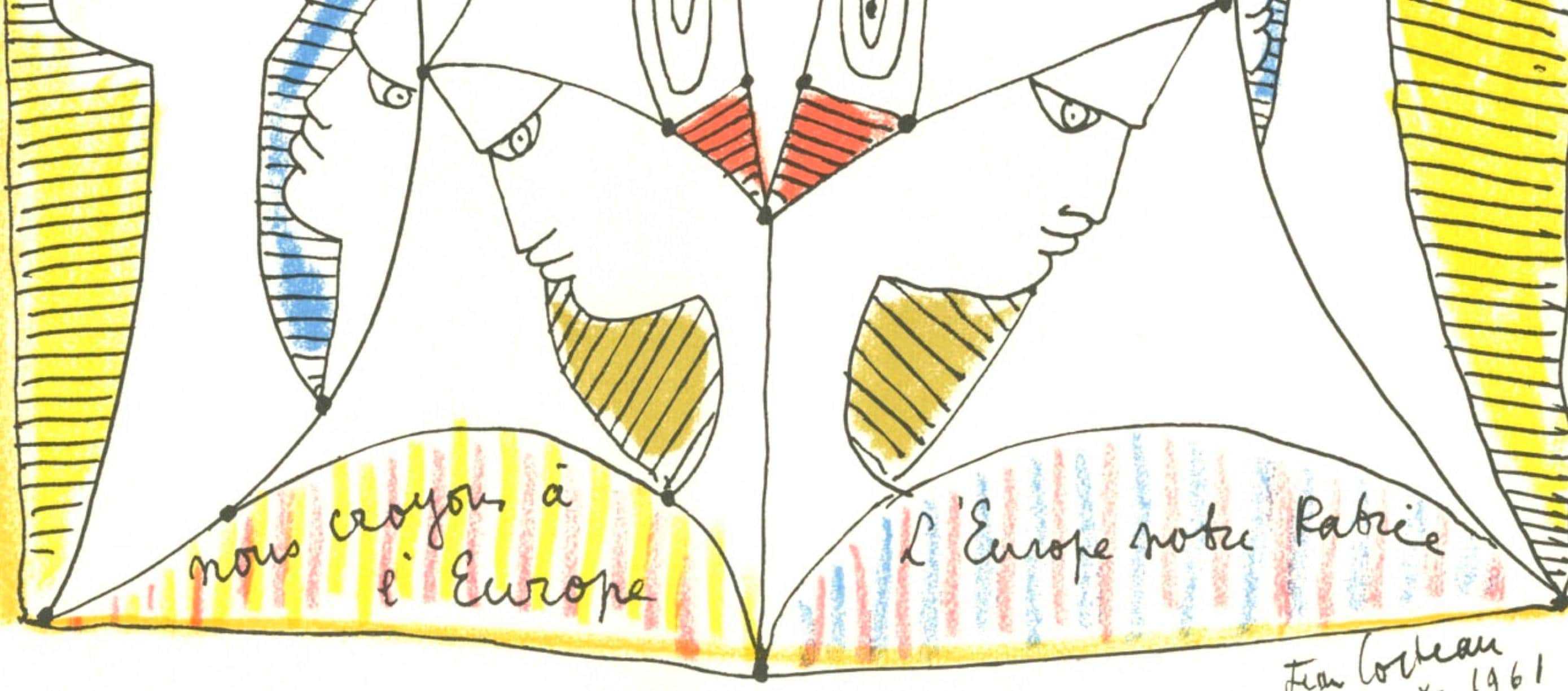 Jean Cocteau, Composition, Nous croyons en l'Europe, Limited Edition Silkscreen