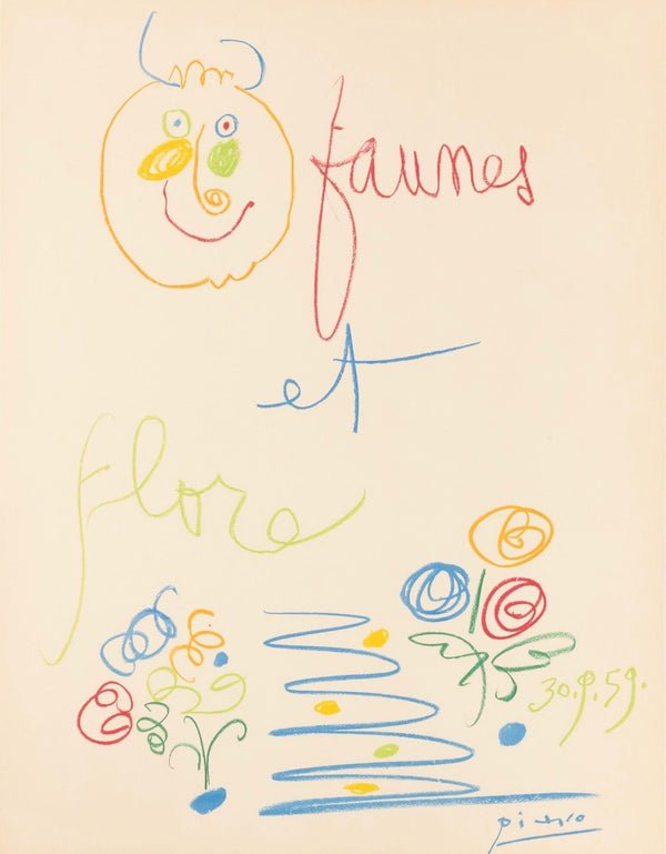 Pablo Picasso, Composition, Faunes et Flore d'Antibes, Limited Edition Lithograph