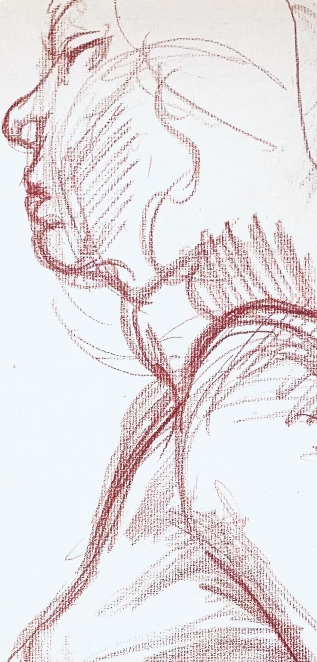 Ian Hornak, Renaissance Female Figure Study, 1963, Original Drawing