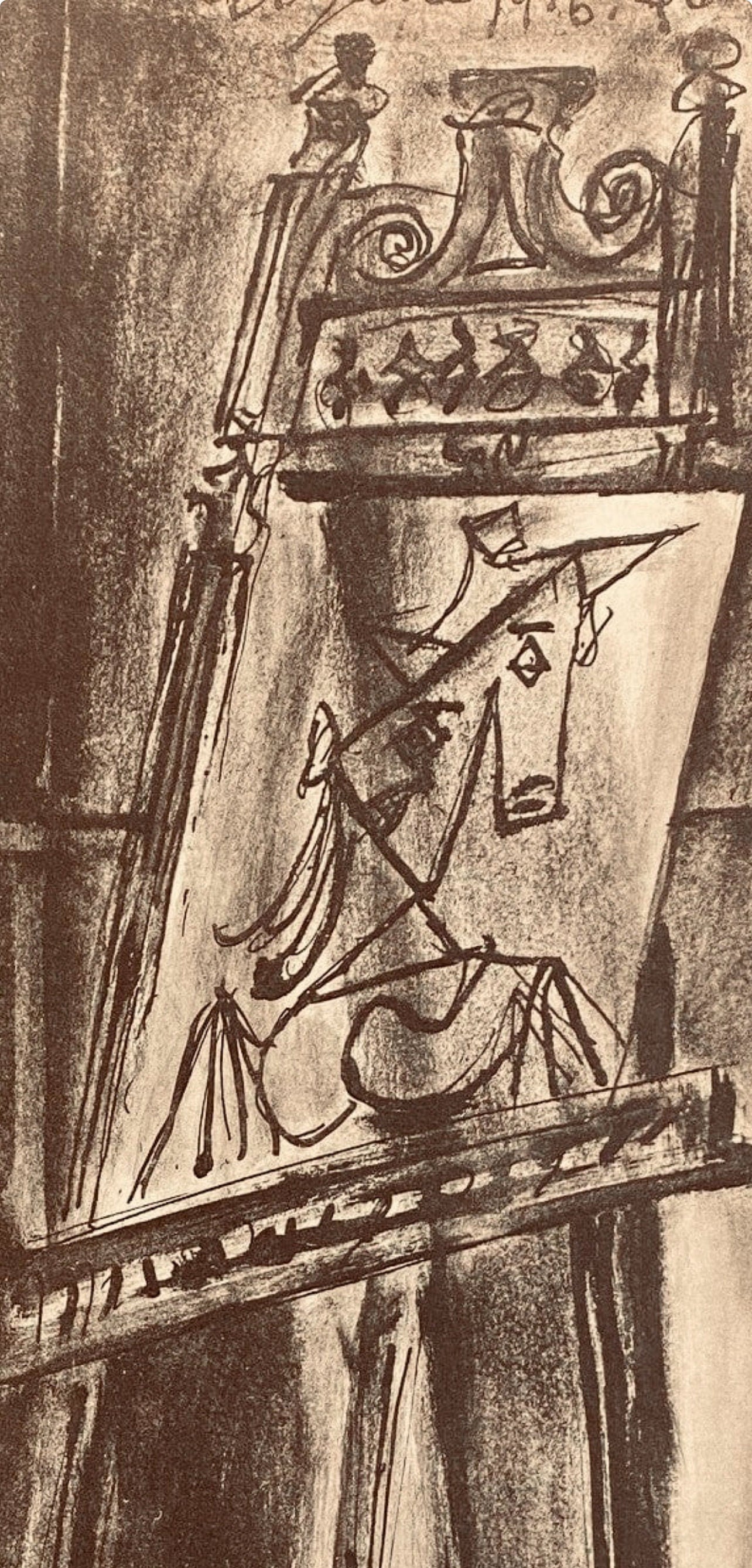 Pablo Picasso, Composition, Carnet de dessins de Picasso, Cahiers d’Art, Limited Edition Lithograph
