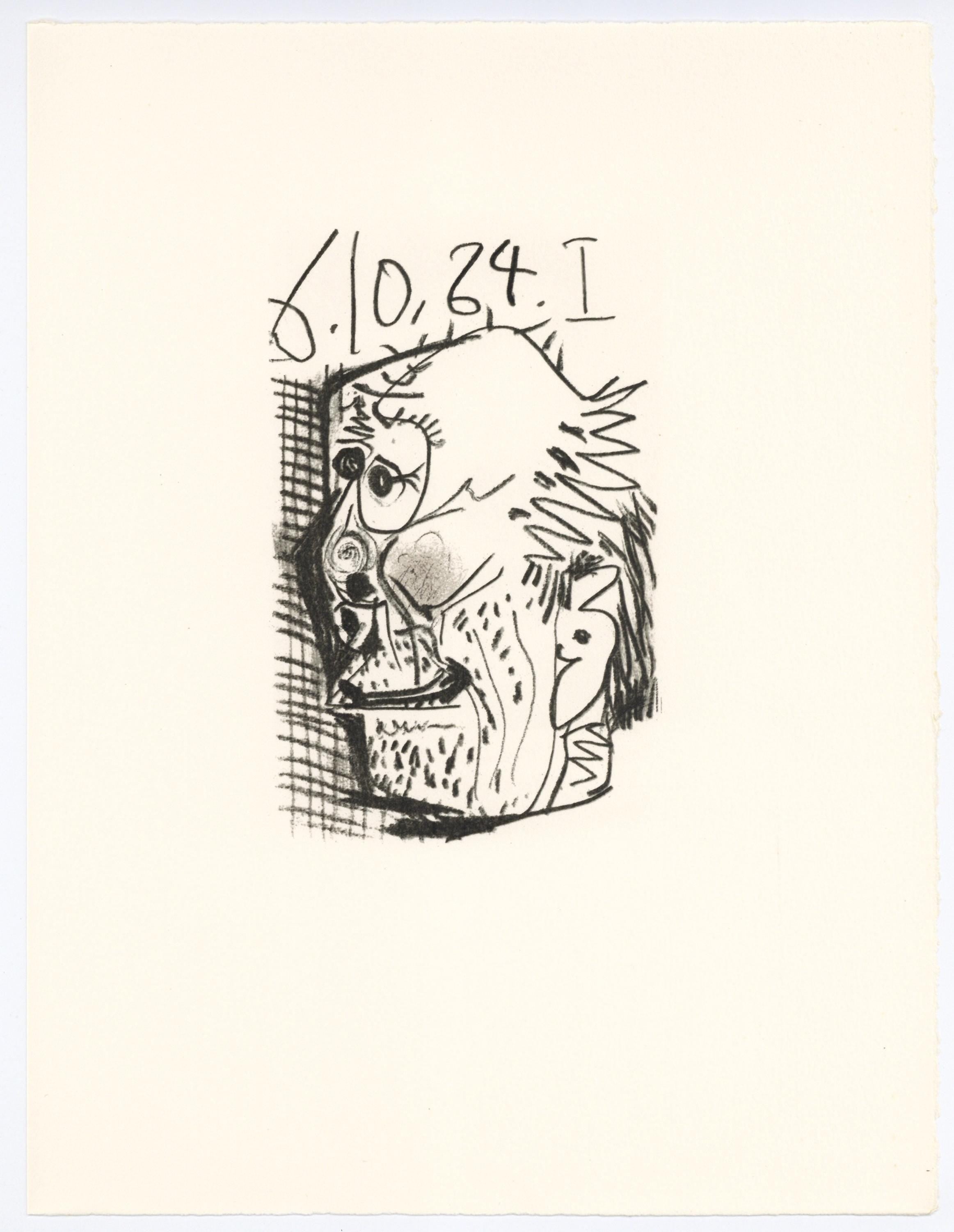 Pablo Picasso, Composition, Le Goût du Bonheur (Cramer 148; Bloch 2013), Limited Edition Mixed Media Lithograph