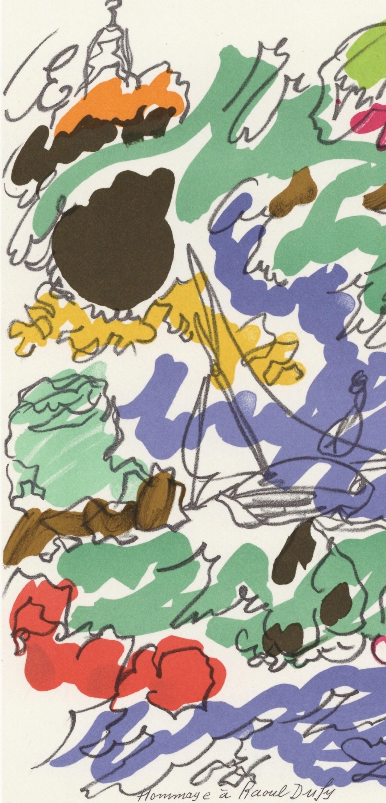 Charles Lapicque, Composition, Lettre à mon peintre Raoul Dufy, Limited Edition Lithograph